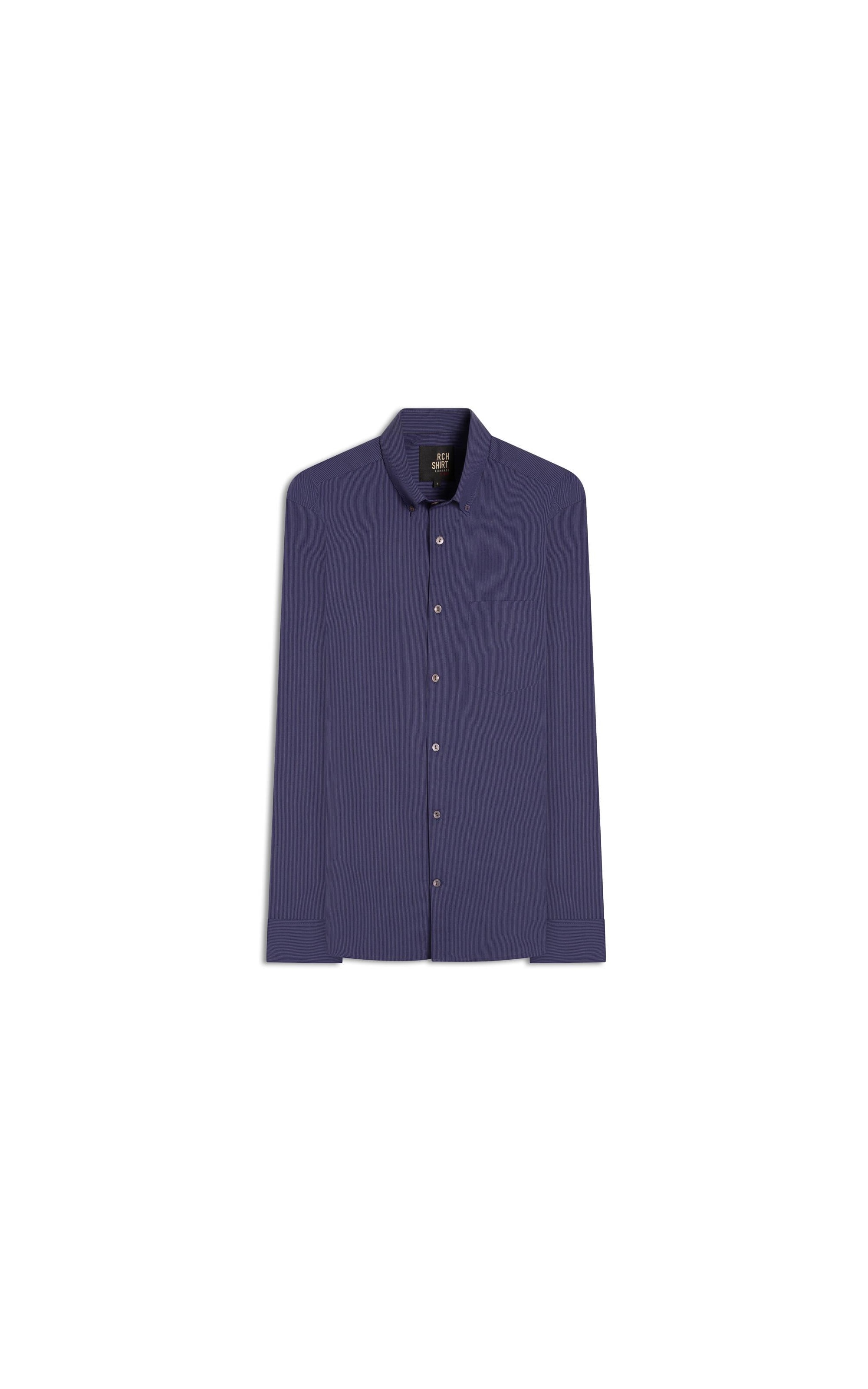Camisa Tricoline Ly Saul Ml Dark Navy