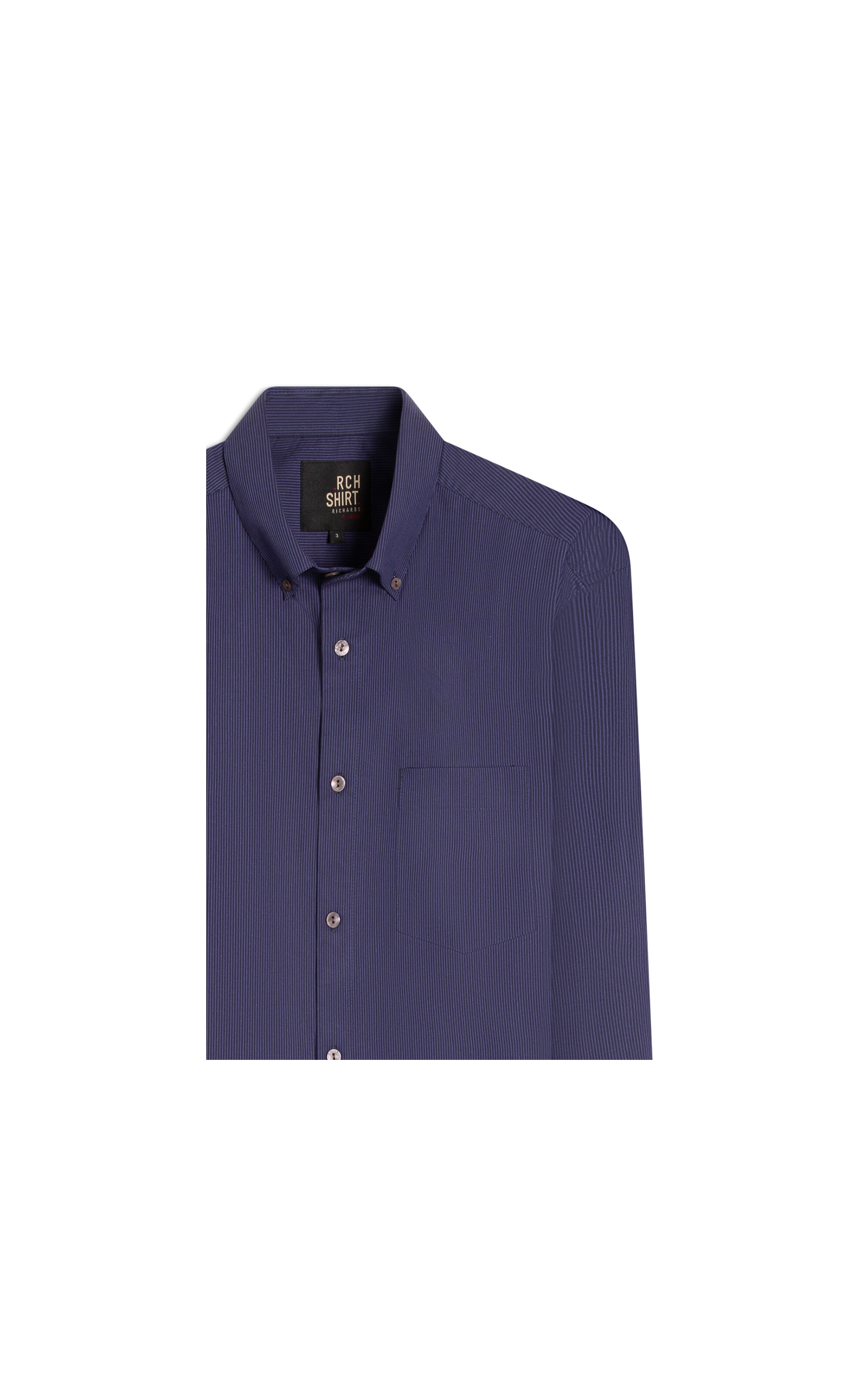 Camisa Tricoline Ly Saul Ml Dark Navy