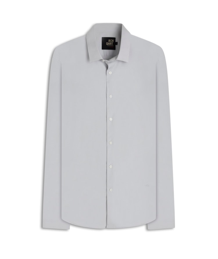 Camisa Tricoline Lycra Cinza Claro