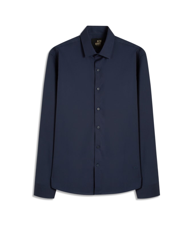 Camisa Tricoline Lycra Dark Navy