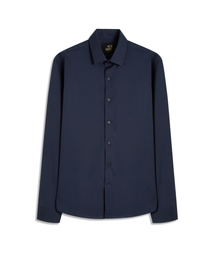 Camisa Tricoline Lycra Dark Navy