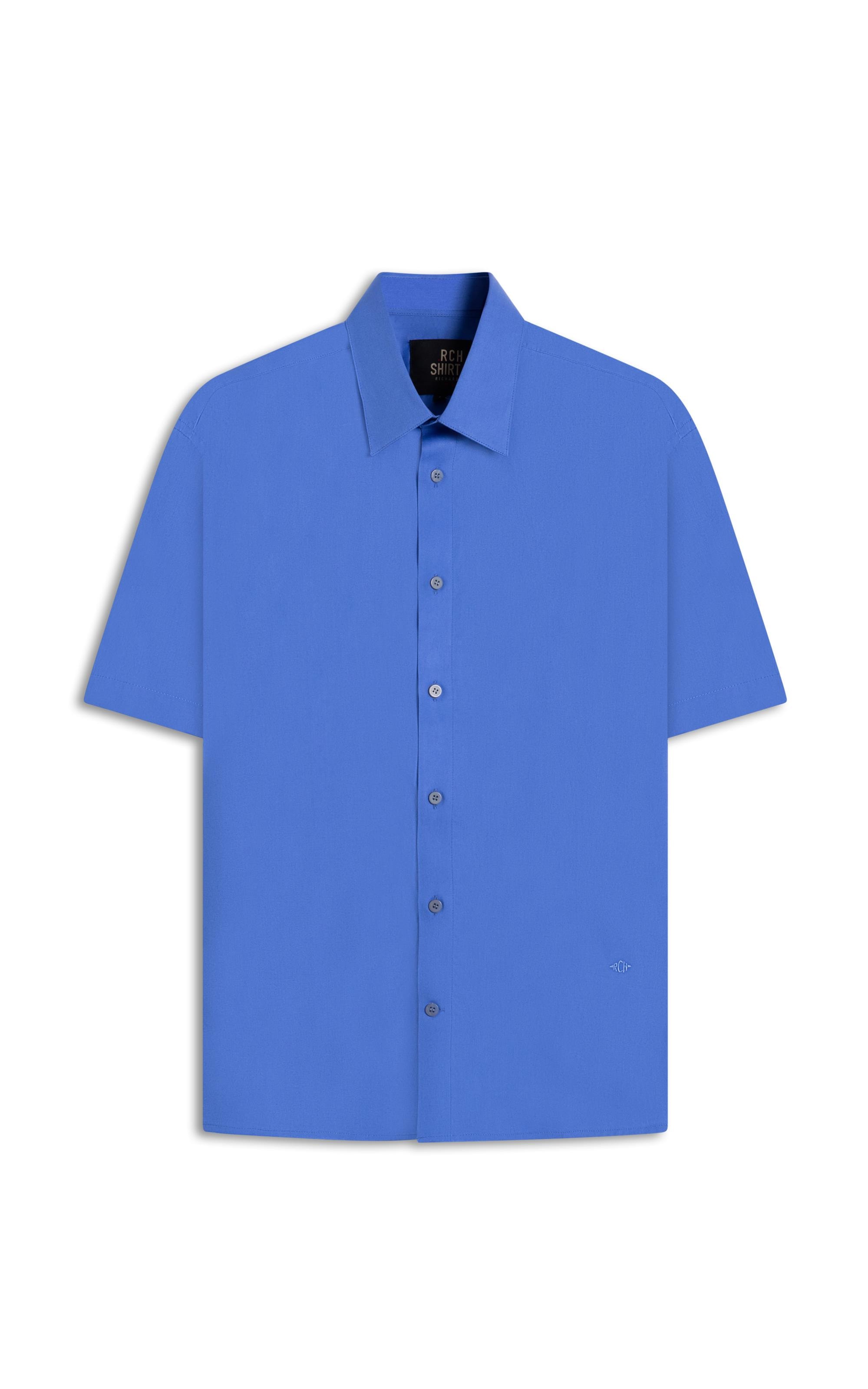 Camisa Tricoline Lycra Mc Azul Pervante
