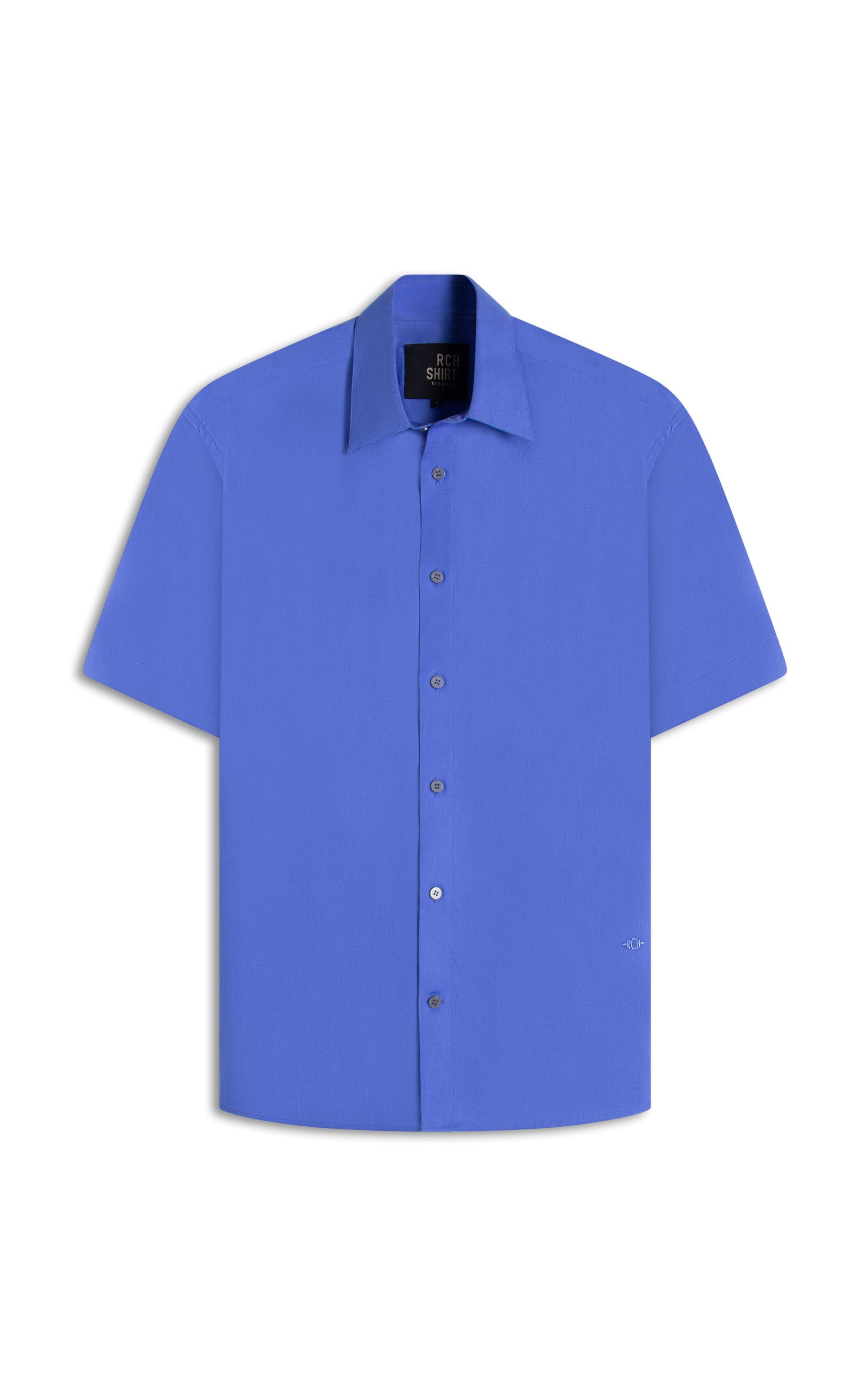 Camisa Tricoline Lycra Mc Azul Pervante