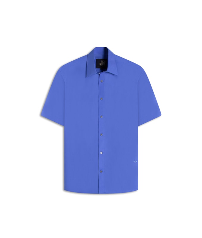 Camisa Tricoline Lycra Mc Azul Pervante