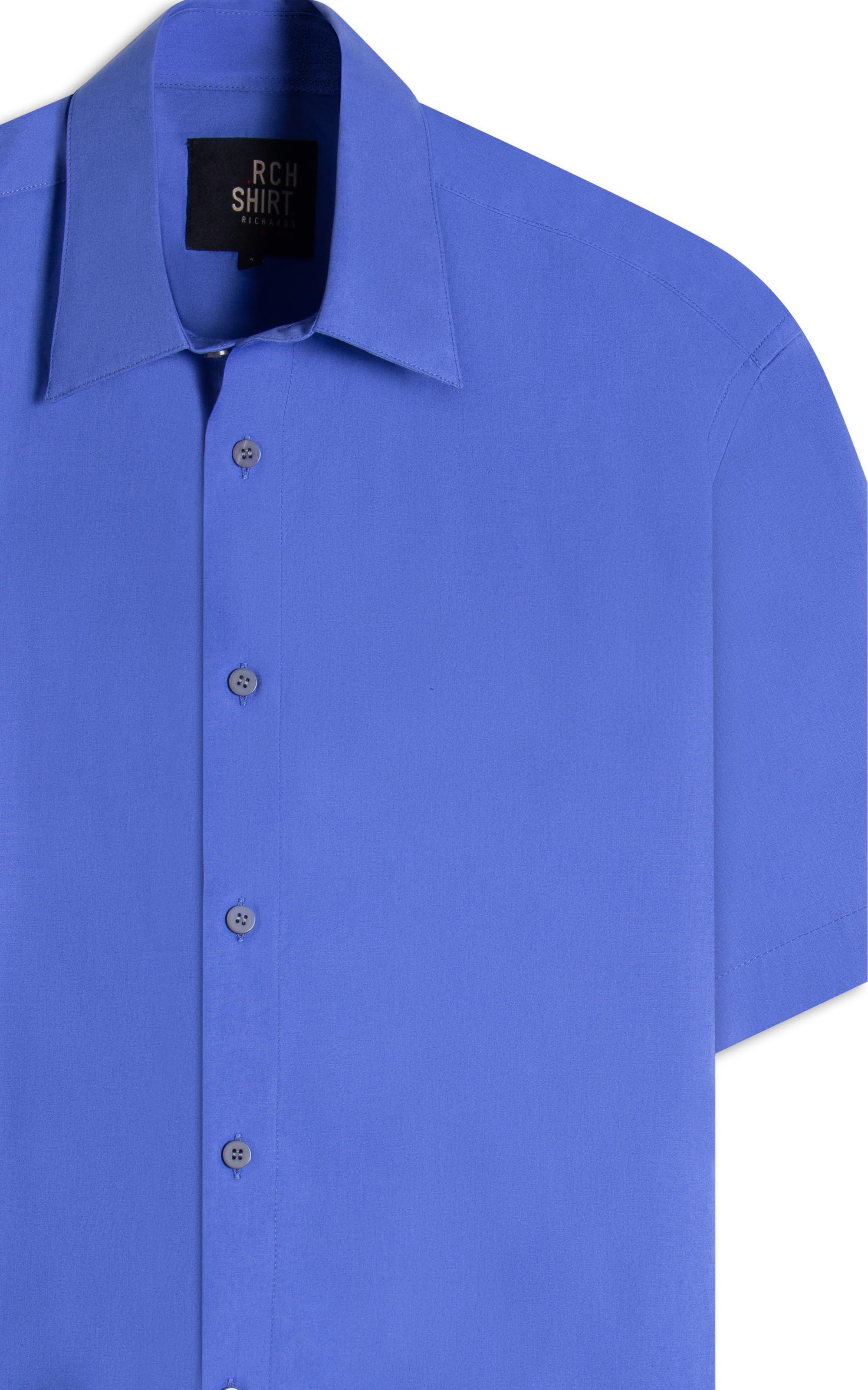 Camisa Tricoline Lycra Mc Azul Pervante