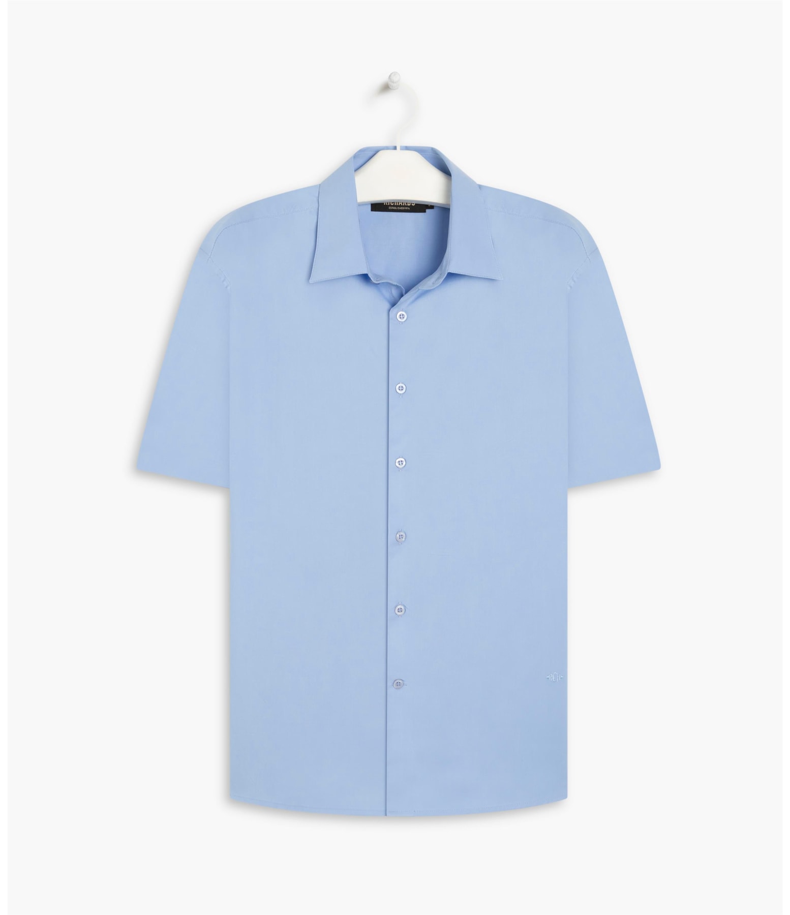 Camisa Tricoline Lycra Mc Azul Seco