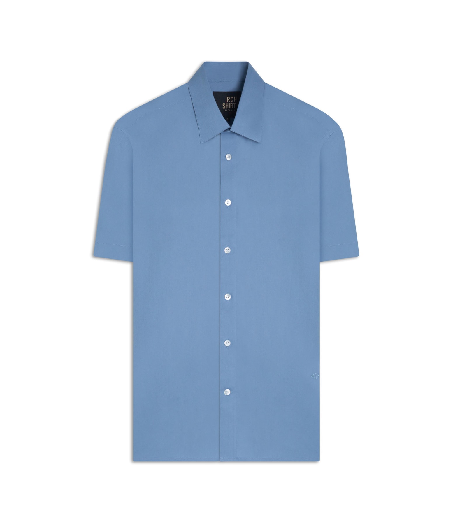 Camisa Tricoline Lycra Mc Azul Seco