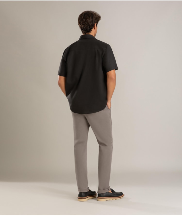 Camisa Tricoline Lycra Mc Preto