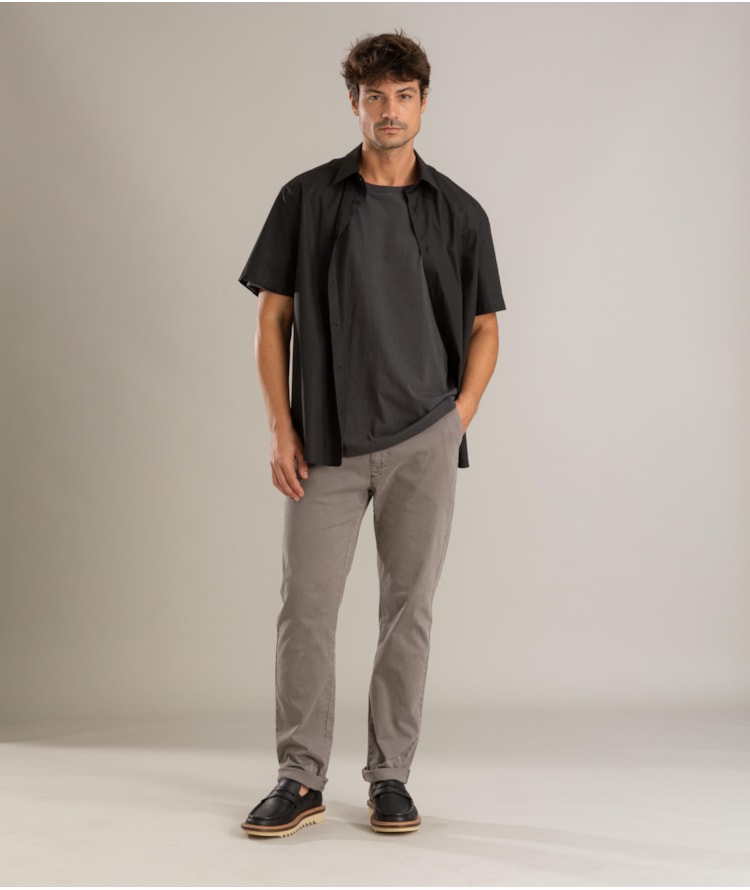 Camisa Tricoline Lycra Mc Preto