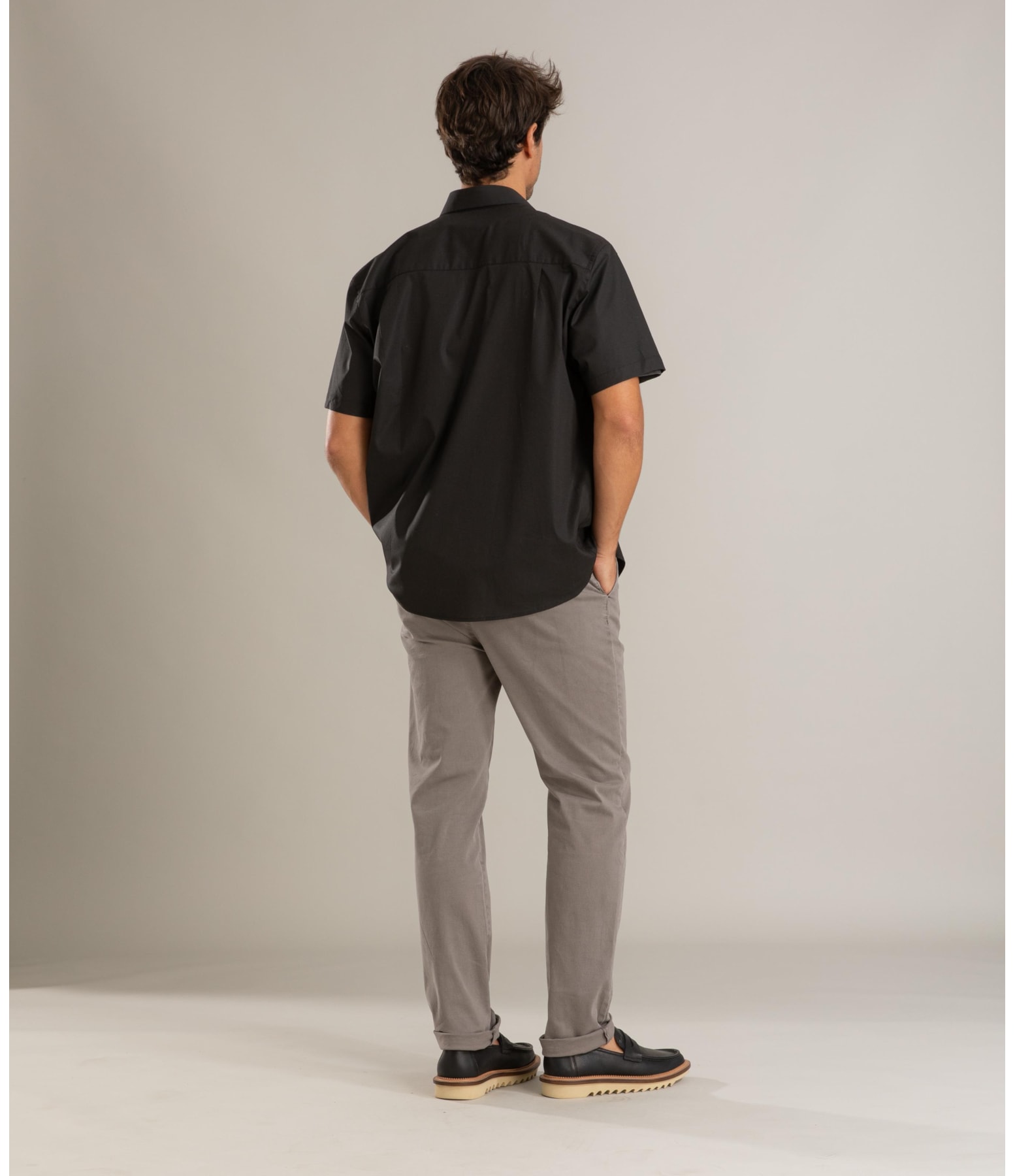 Camisa Tricoline Lycra Mc Preto