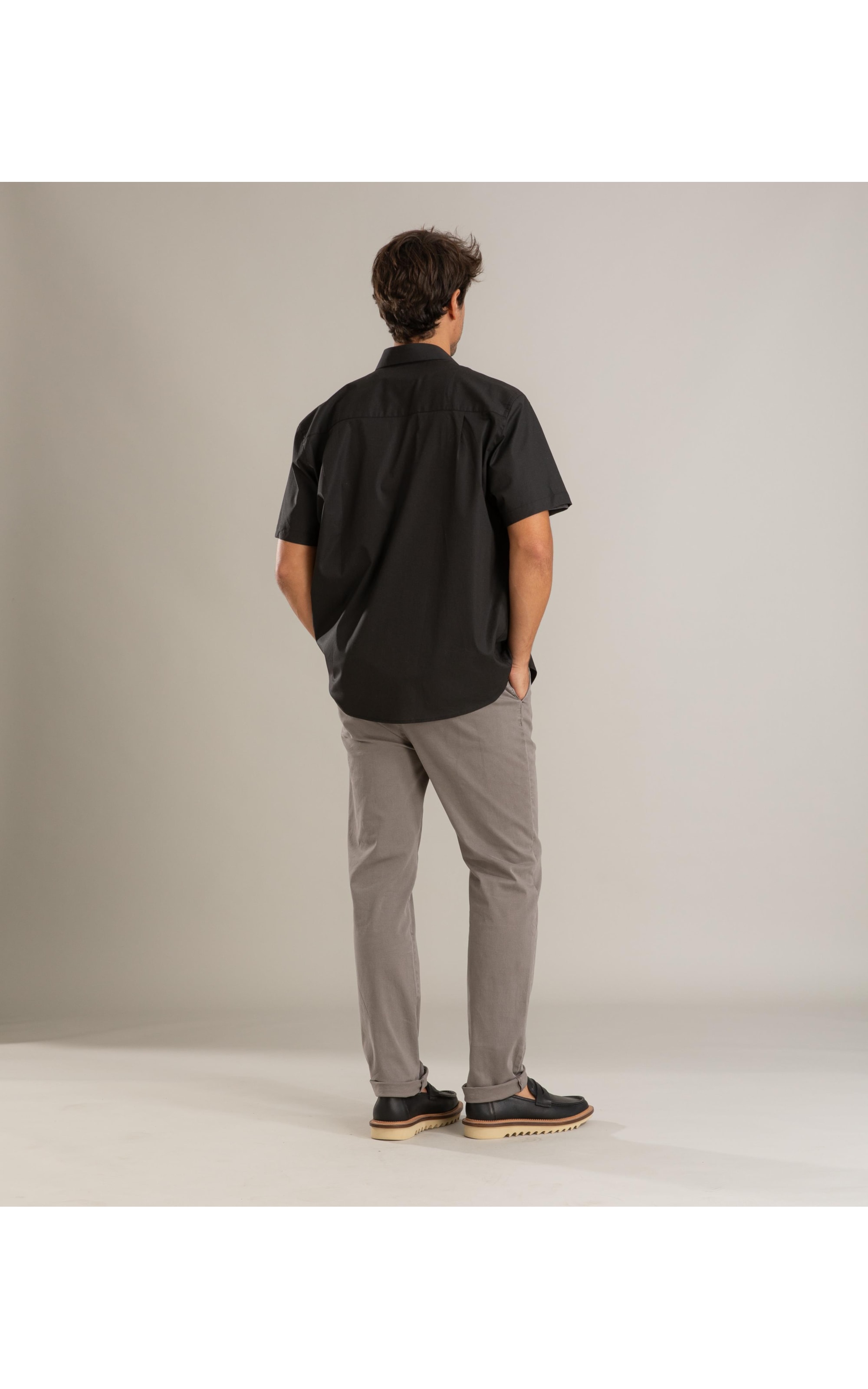 Camisa Tricoline Lycra Mc Preto