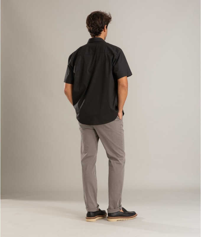 Camisa Tricoline Lycra Mc Preto