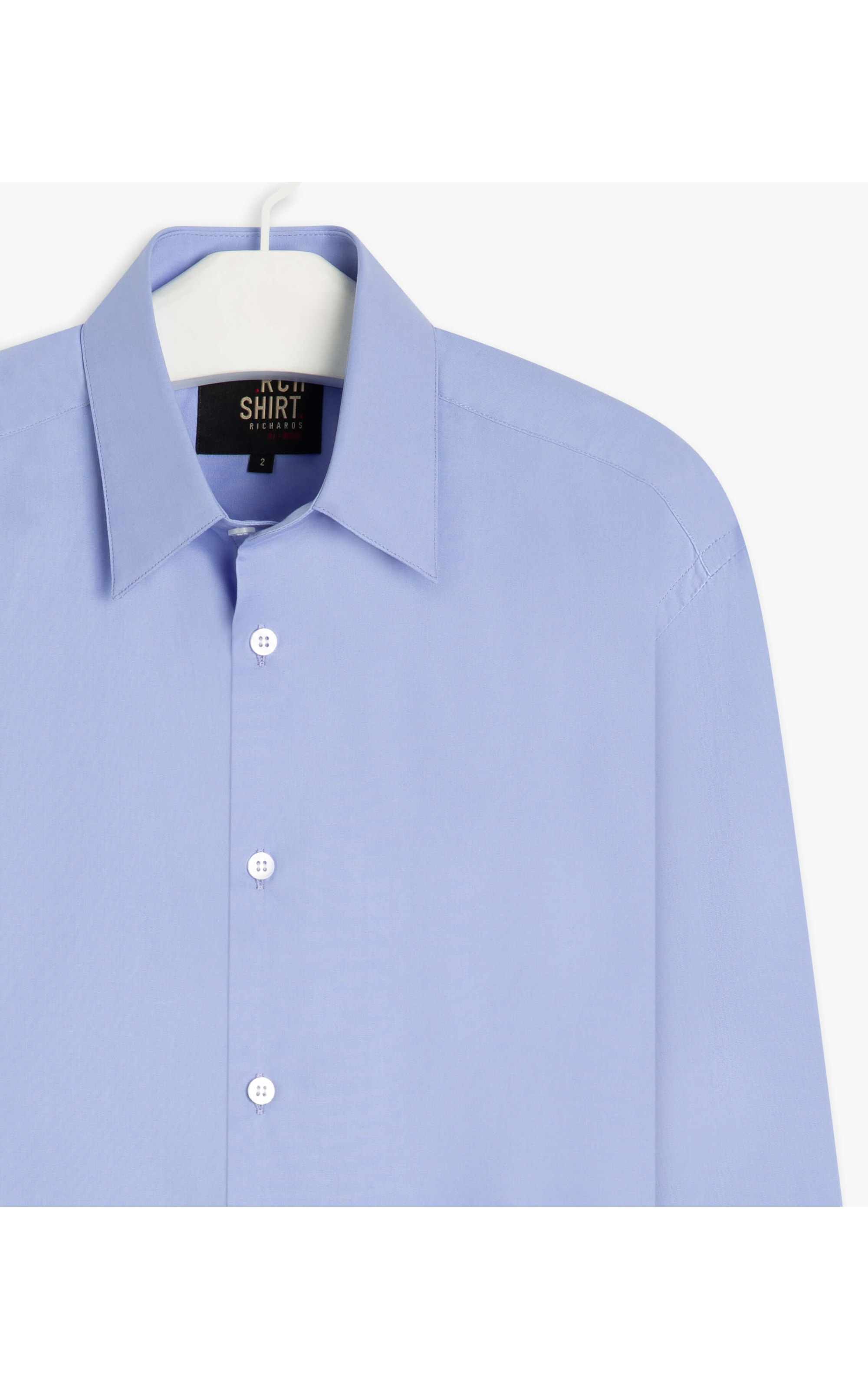 Camisa Tricoline Lycra Ml Azul Chofer