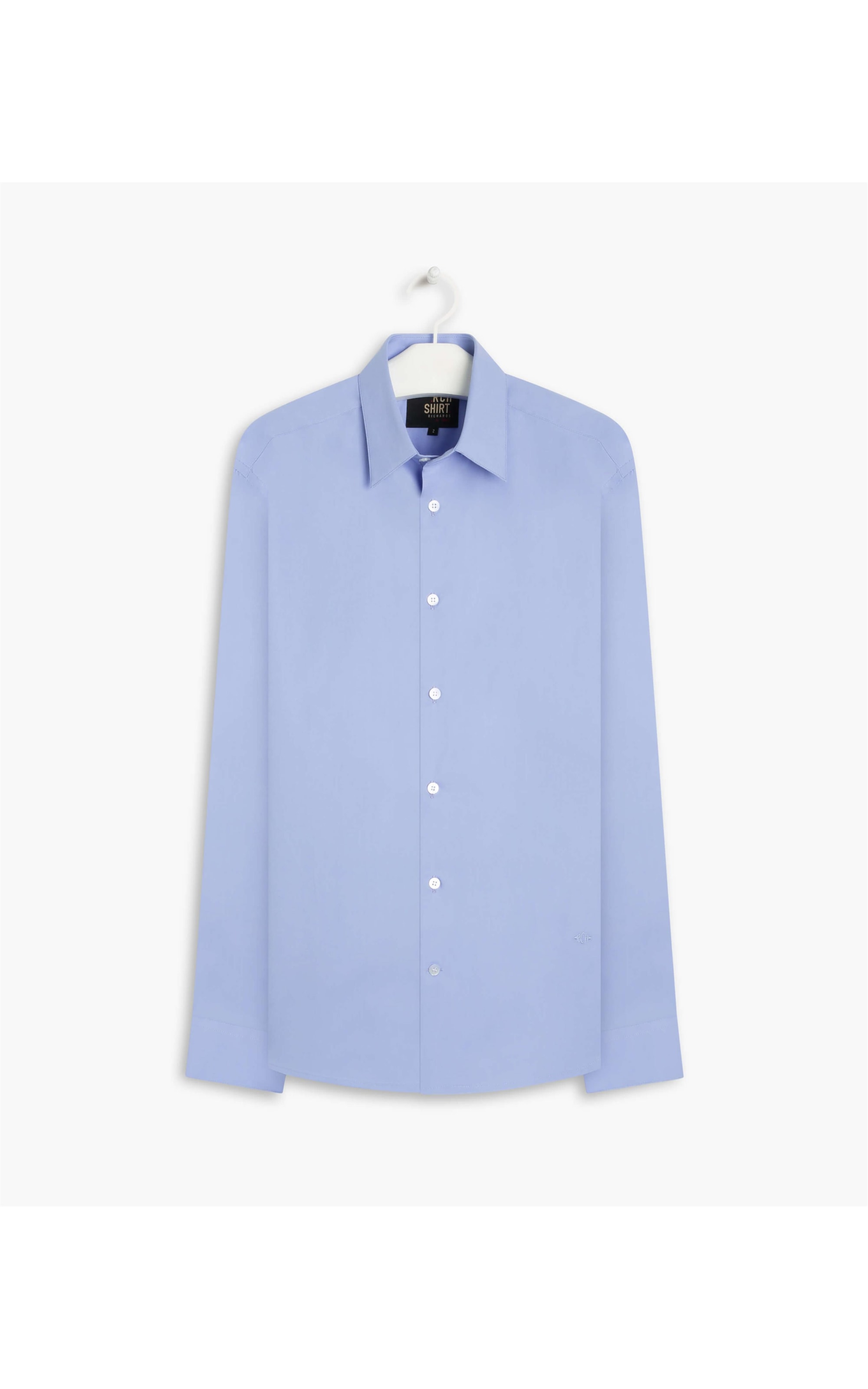 Camisa Tricoline Lycra Ml Azul Chofer