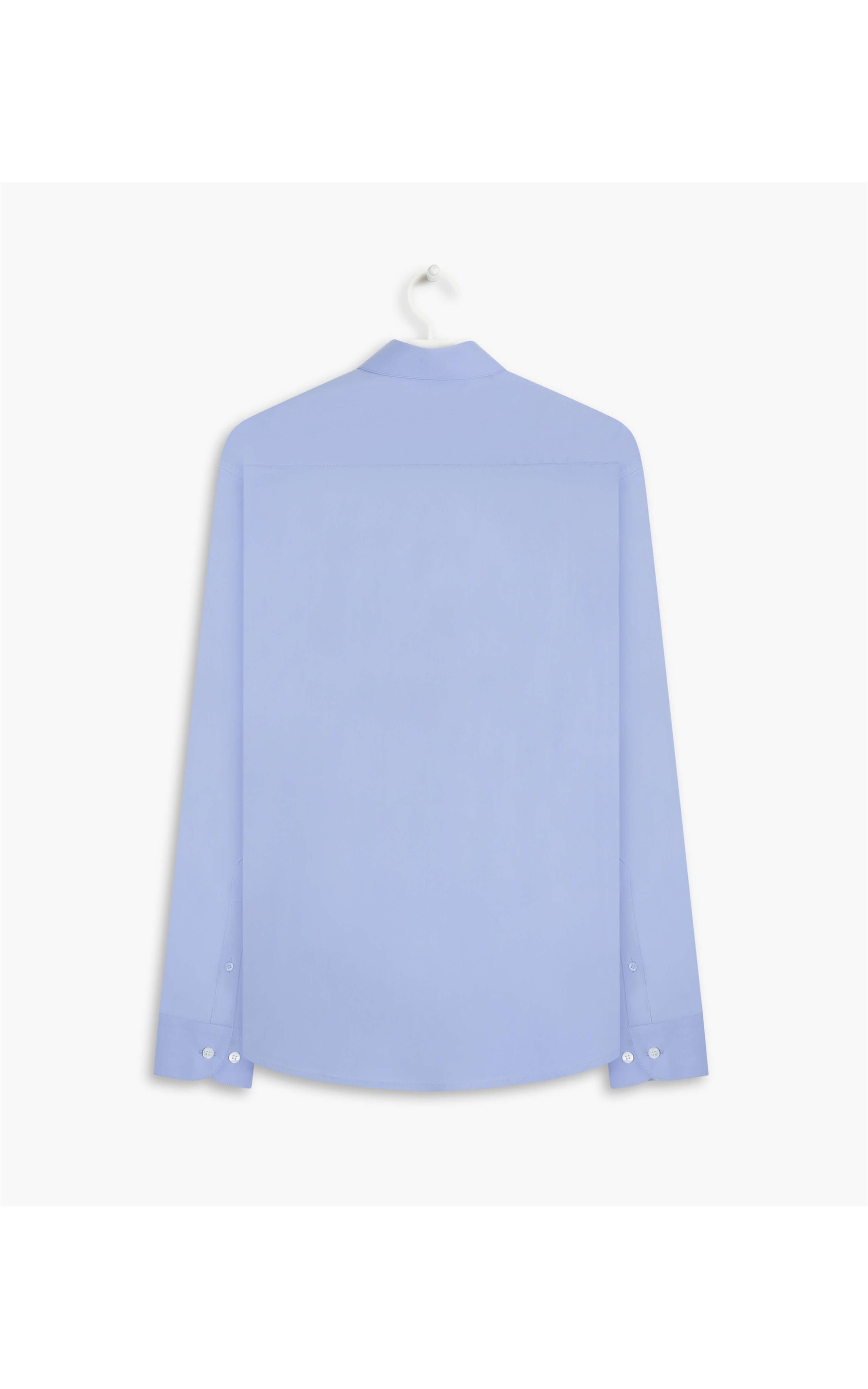 Camisa Tricoline Lycra Ml Azul Chofer