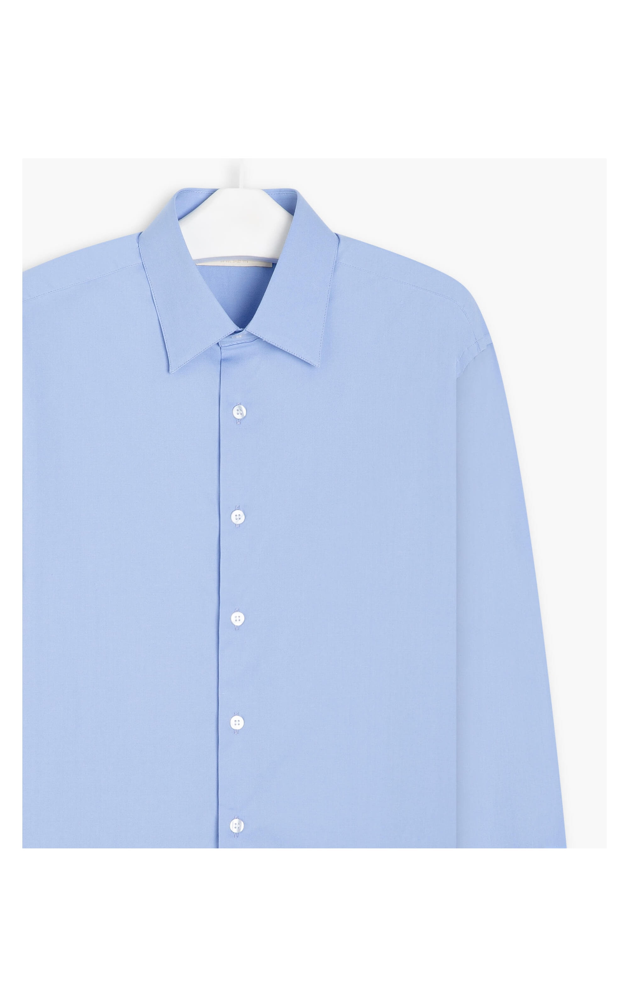 Camisa Tricoline Lycra Ml Azul Chofer