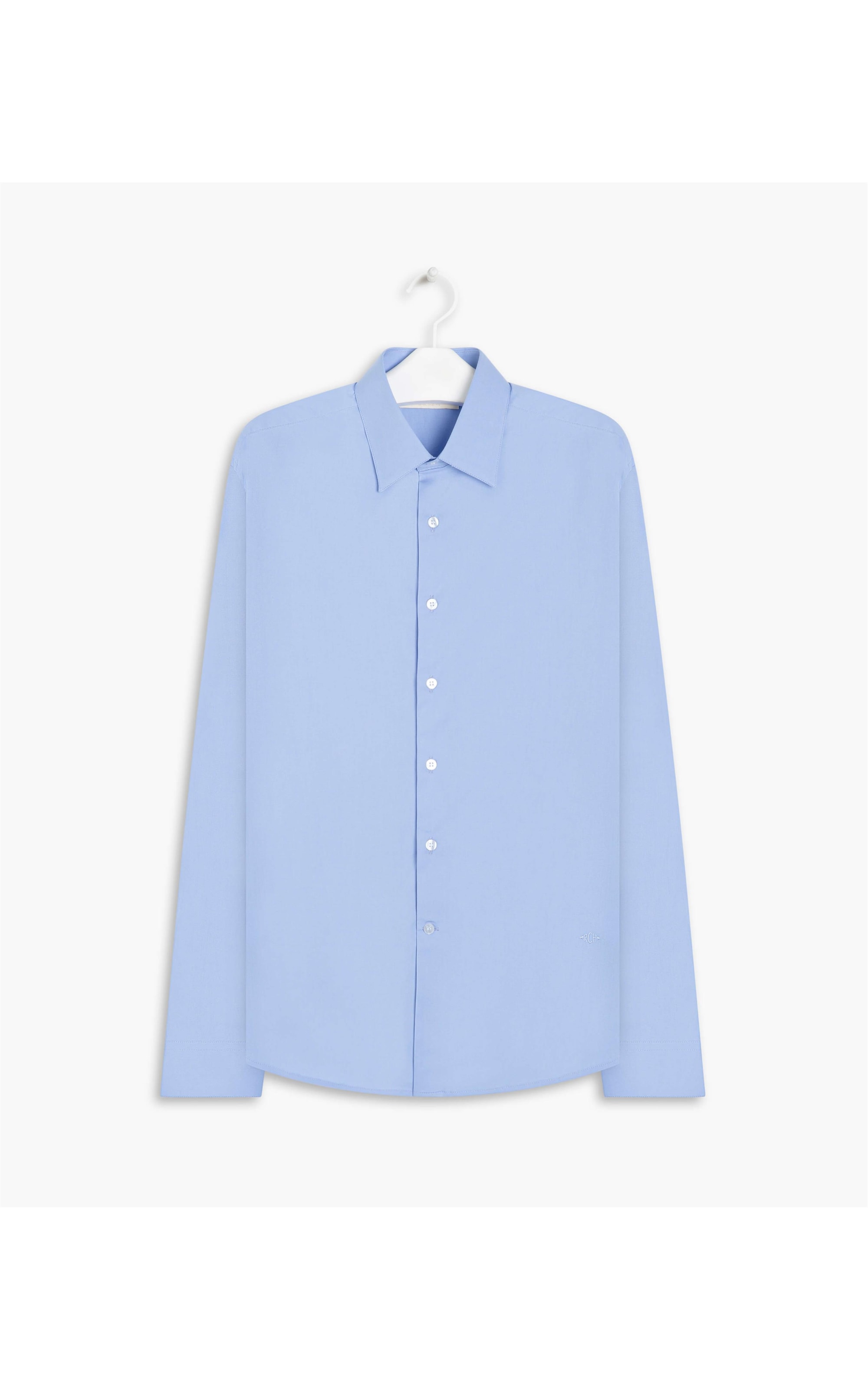 Camisa Tricoline Lycra Ml Azul Chofer