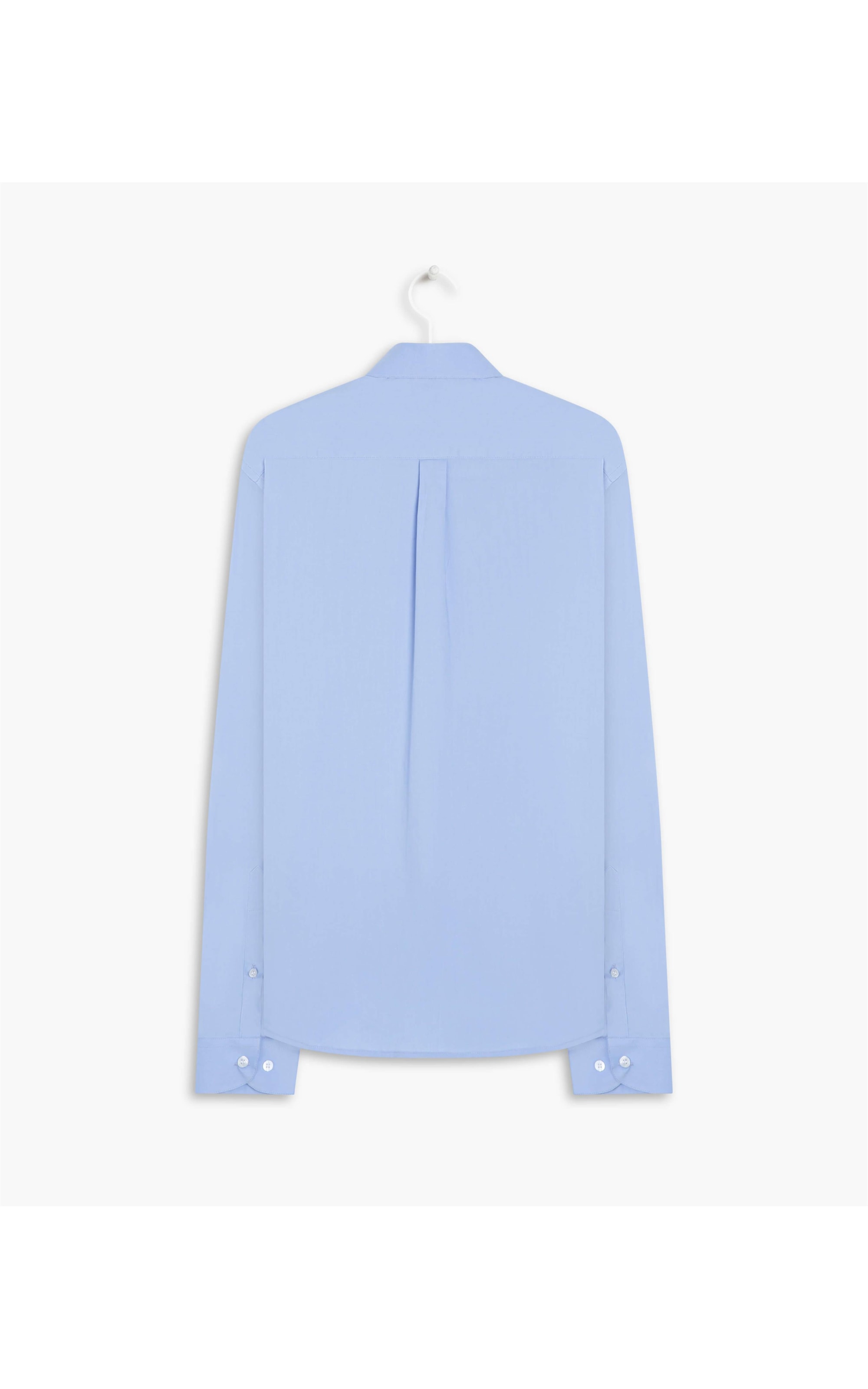 Camisa Tricoline Lycra Ml Azul Chofer