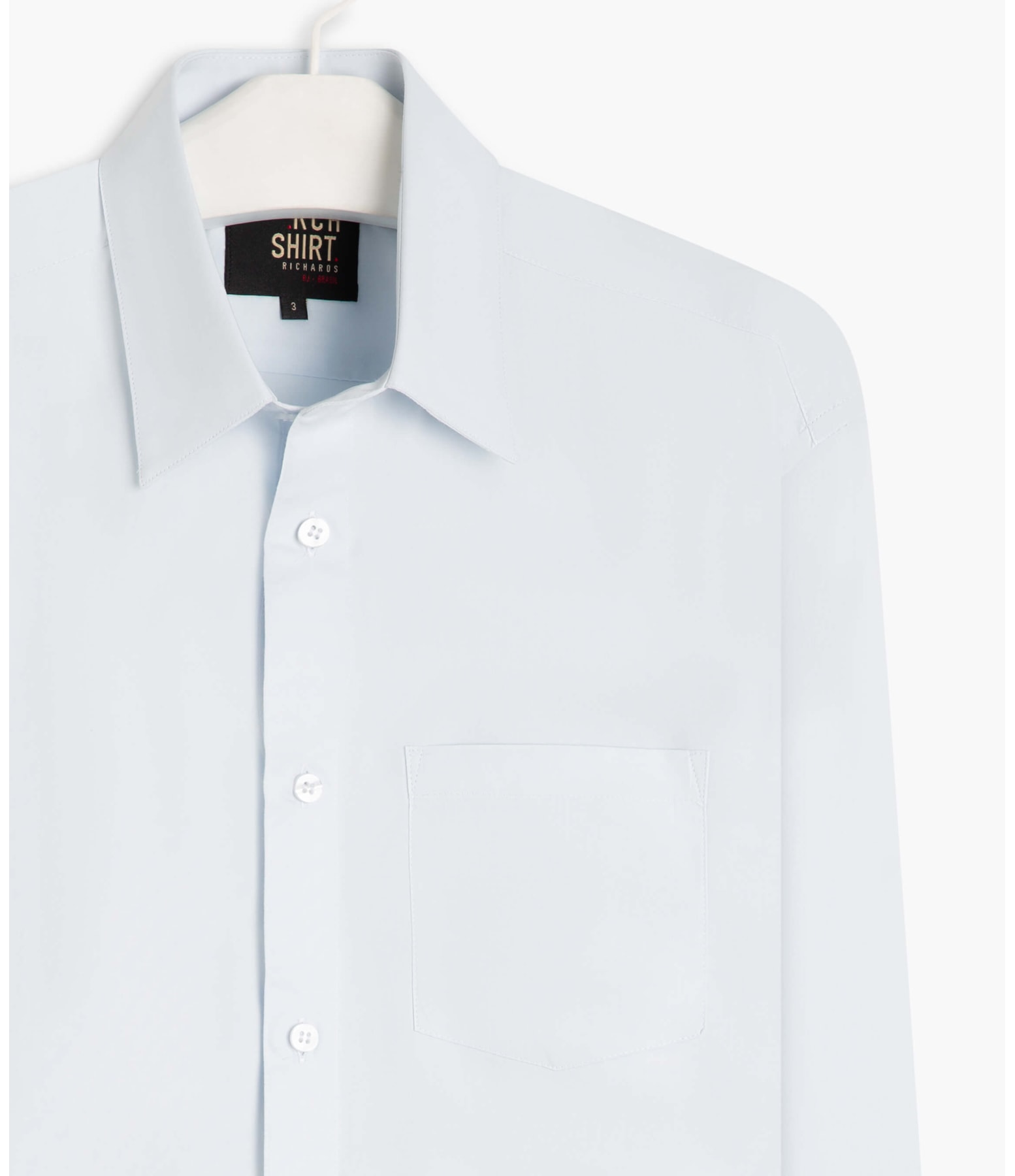 Camisa Tricoline Lycra Ml Azul Claro