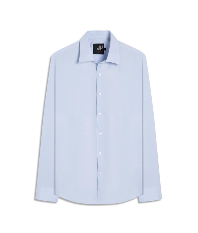 Camisa Tricoline Lycra Ml Azul Claro