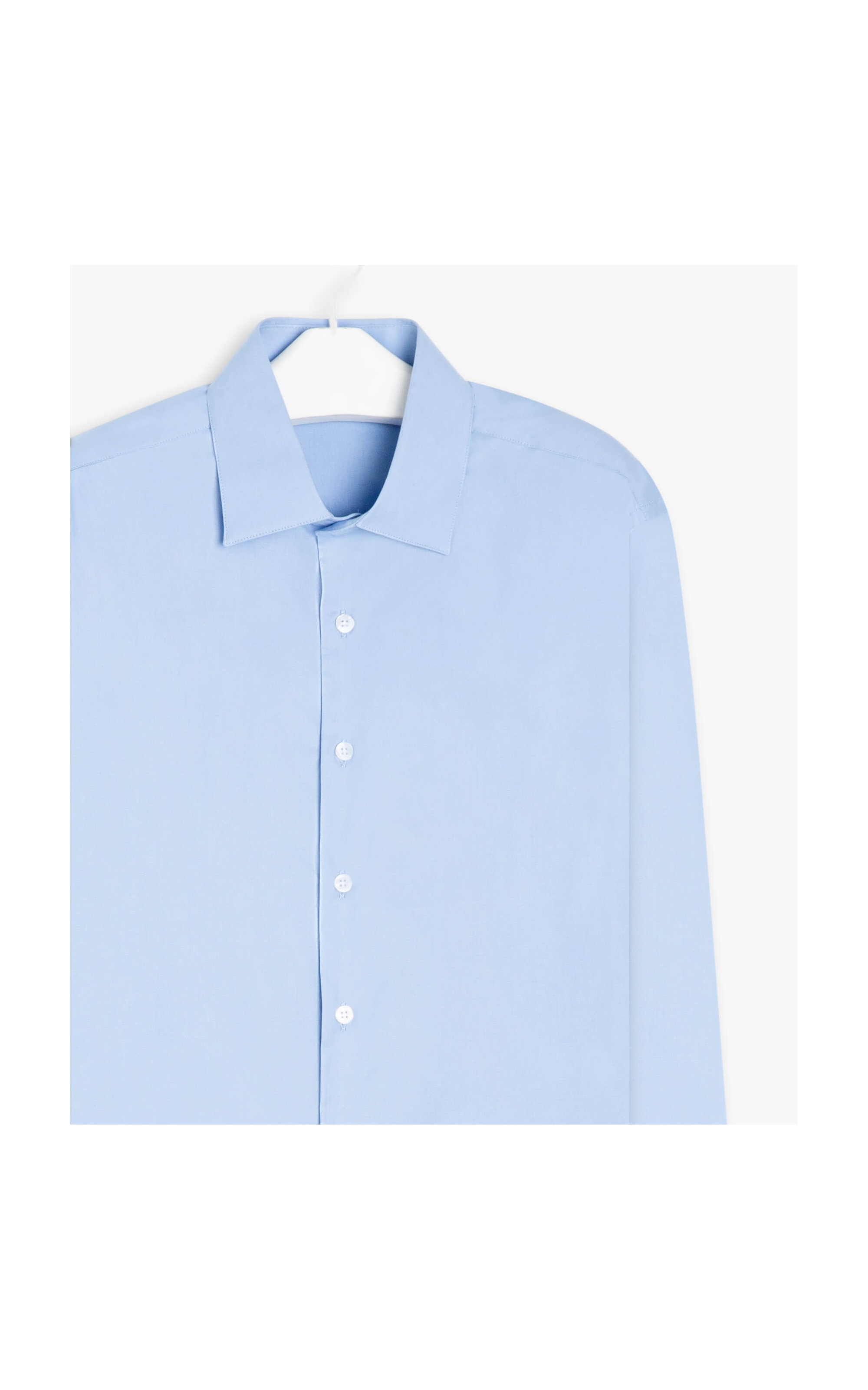 Camisa Tricoline Lycra Ml Azul Seco