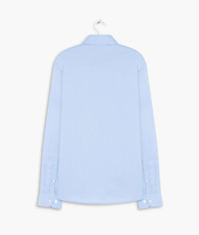 Camisa Tricoline Lycra Ml Azul Seco