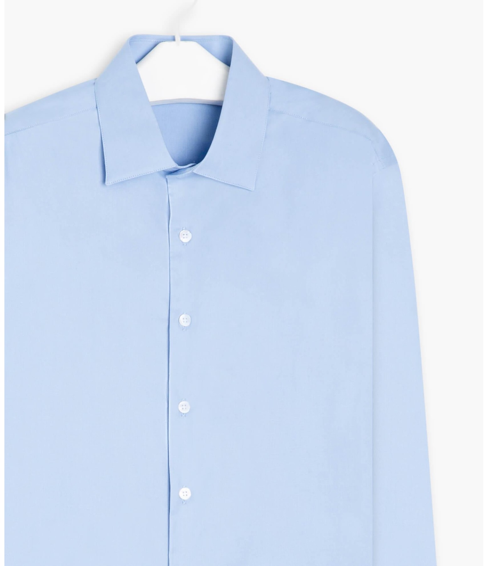 Camisa Tricoline Lycra Ml Azul Seco