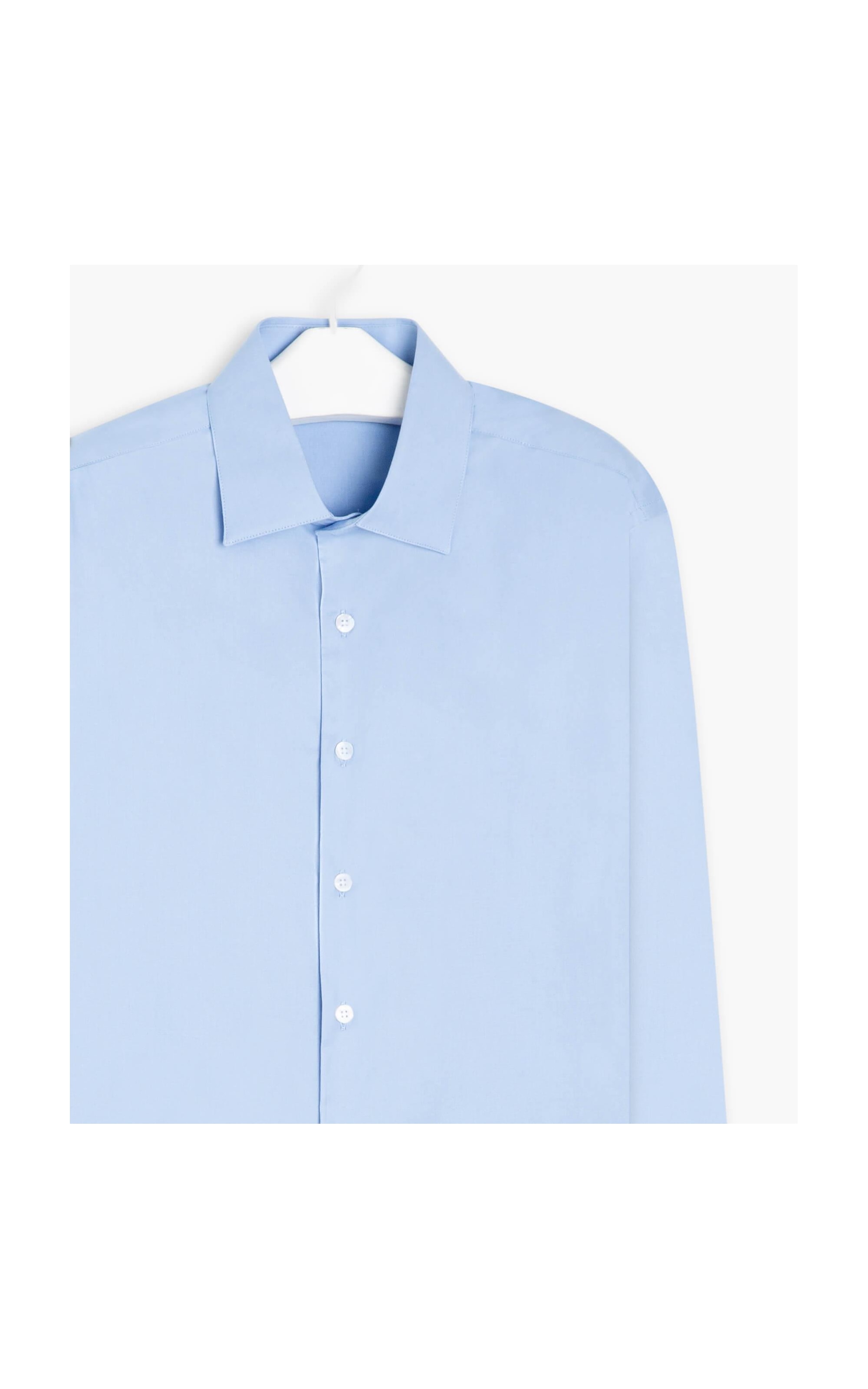 Camisa Tricoline Lycra Ml Azul Seco