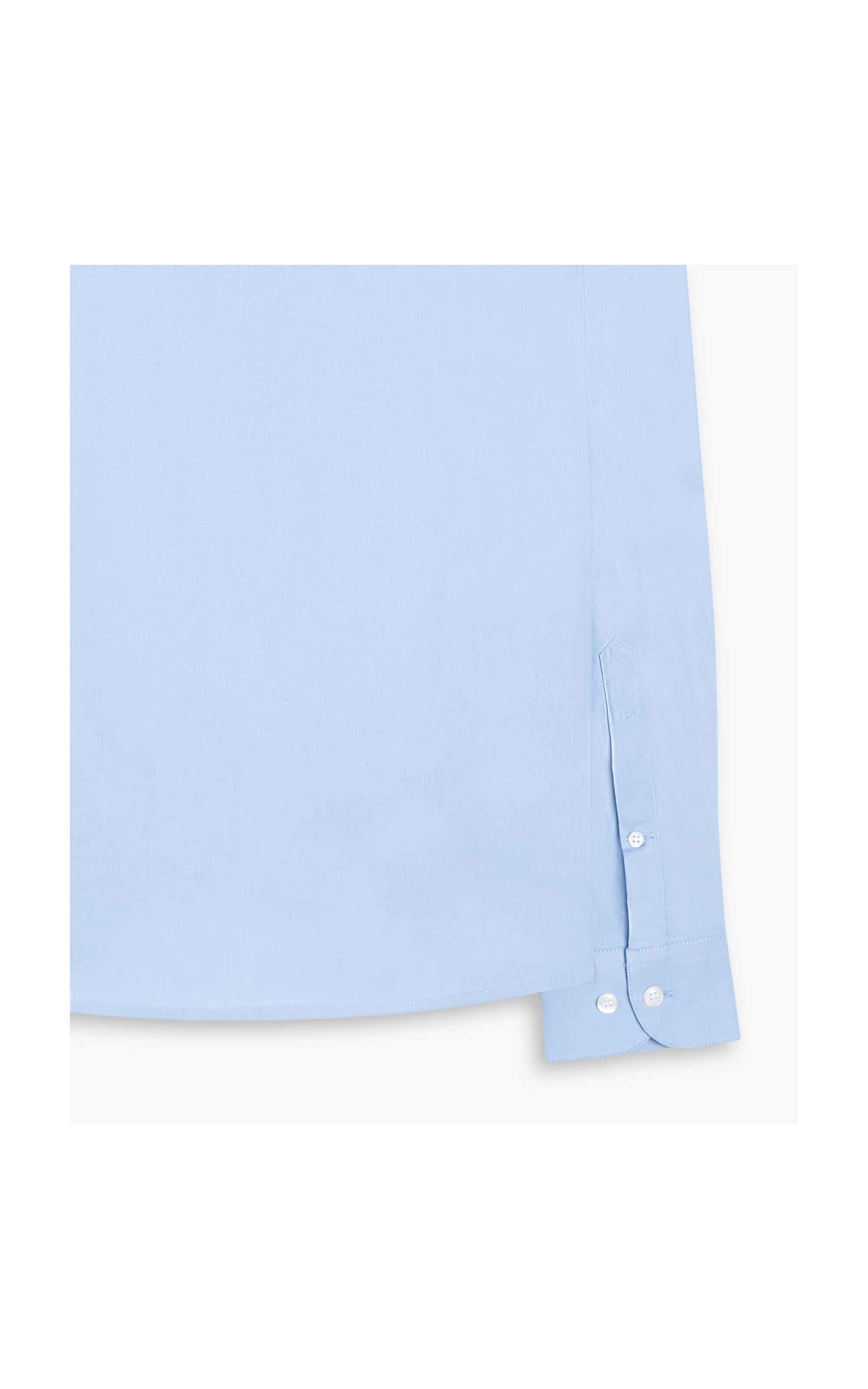 Camisa Tricoline Lycra Ml Azul Seco