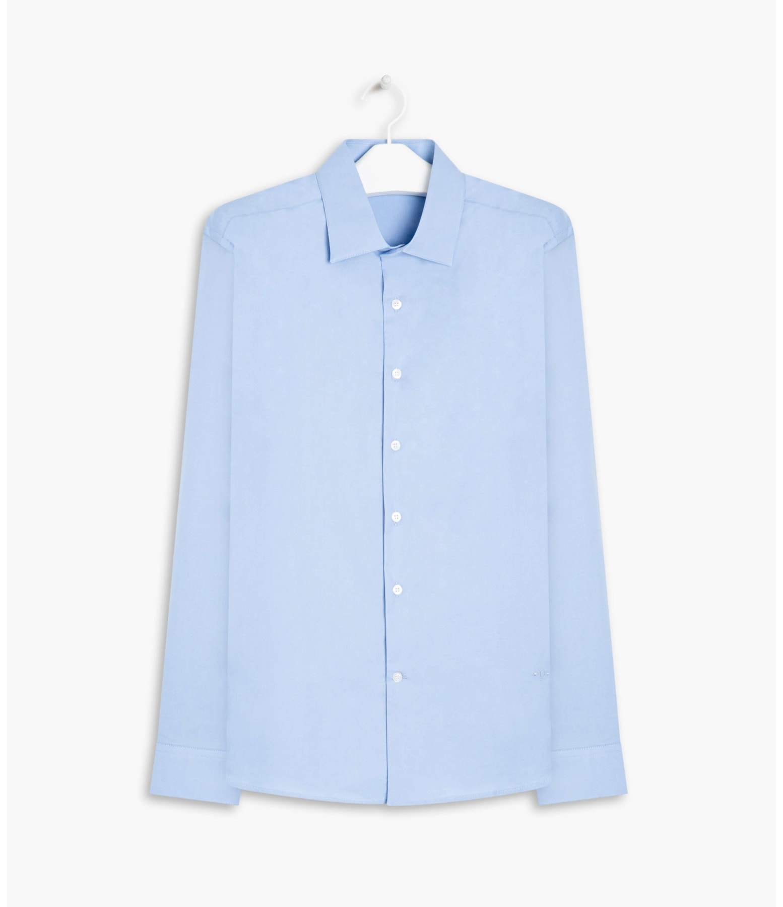 Camisa Tricoline Lycra Ml Azul Seco