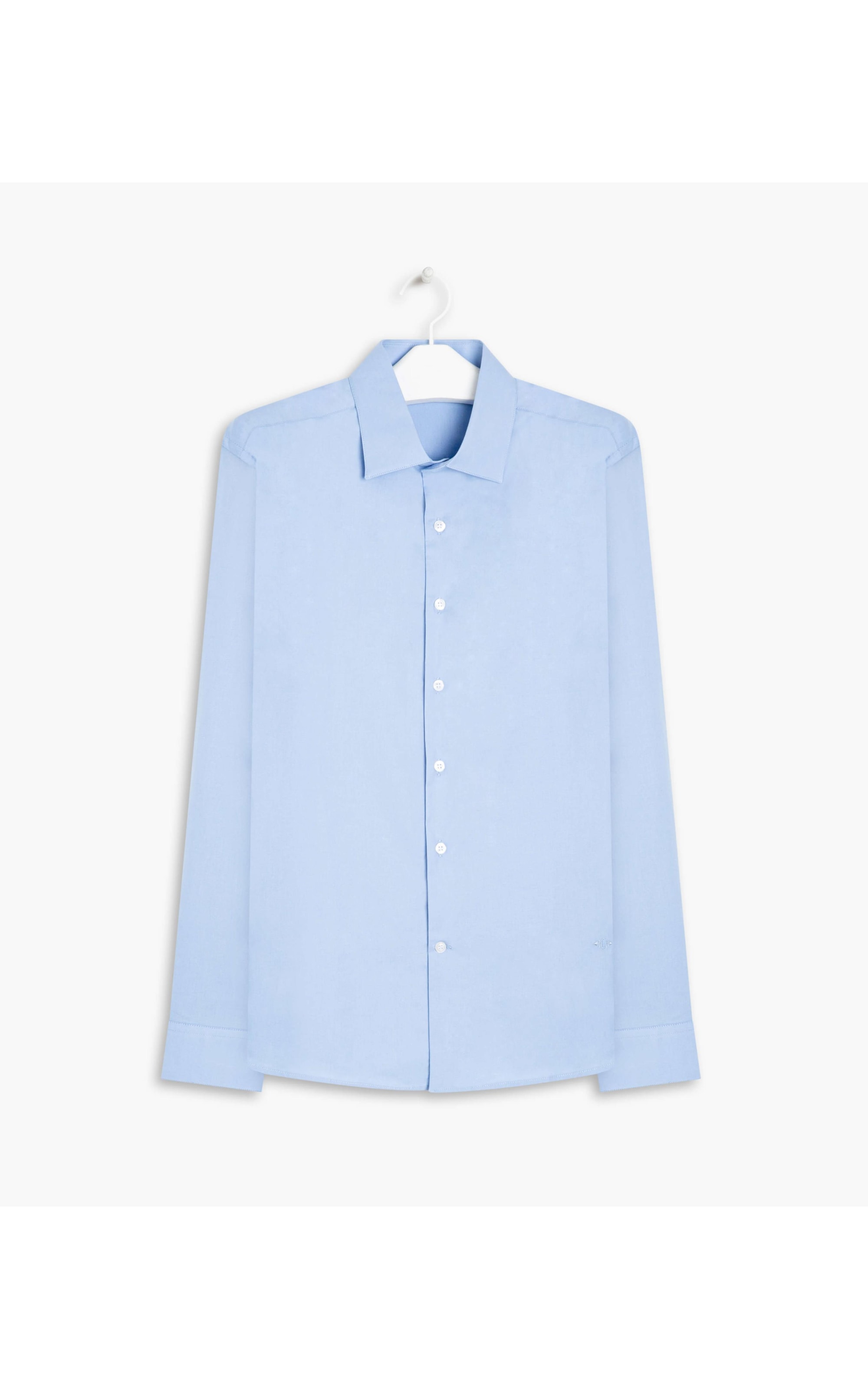 Camisa Tricoline Lycra Ml Azul Seco