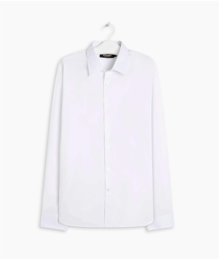 Camisa Tricoline Lycra Ml Branco
