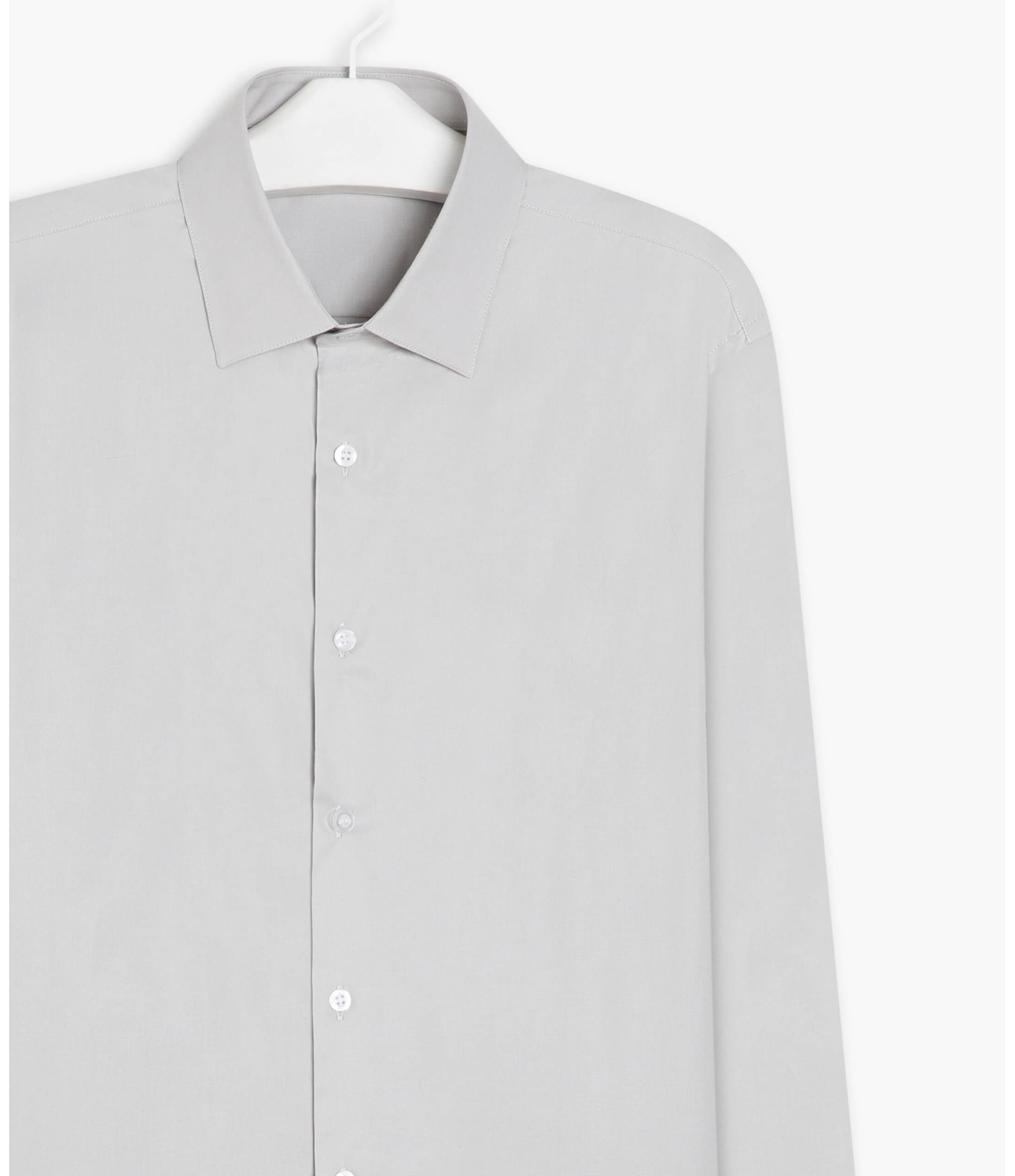 Camisa Tricoline Lycra Ml Cinza Claro
