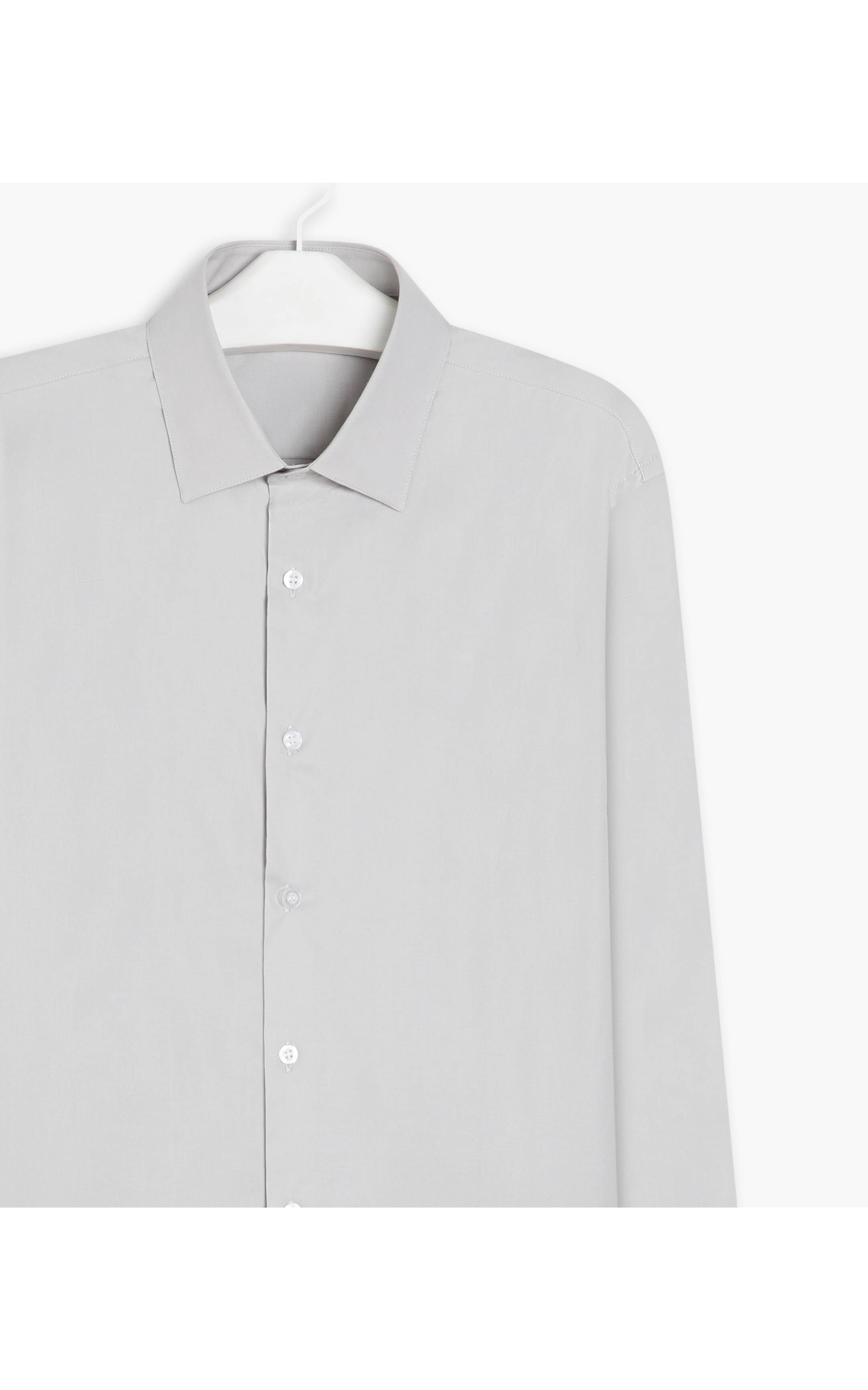 Camisa Tricoline Lycra Ml Cinza Claro