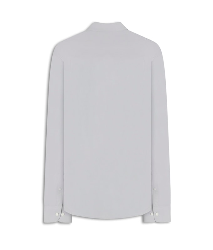 Camisa Tricoline Lycra Ml Cinza Claro