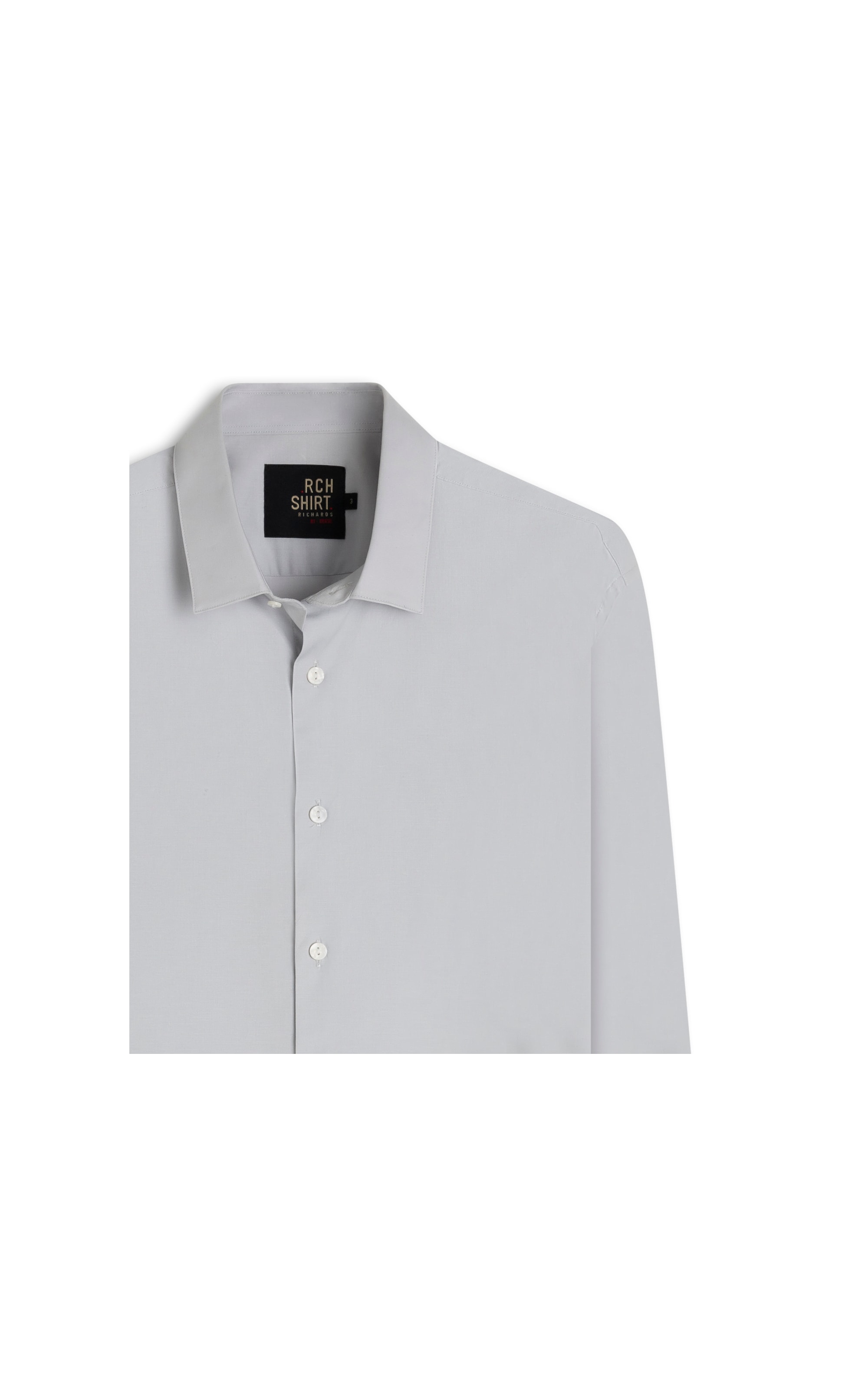 Camisa Tricoline Lycra Ml Cinza Claro