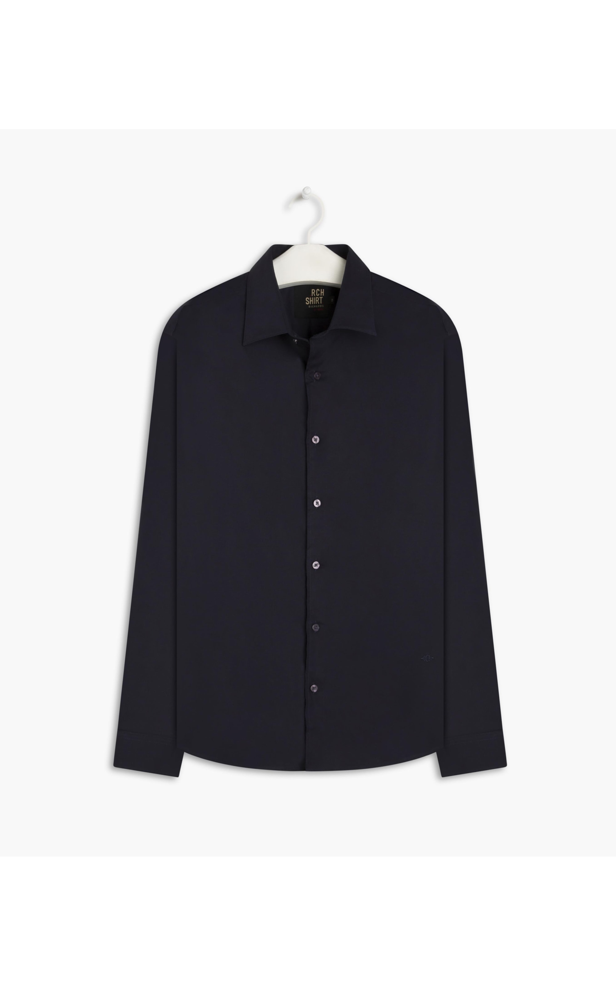 Camisa Tricoline Lycra Ml Dark Navy