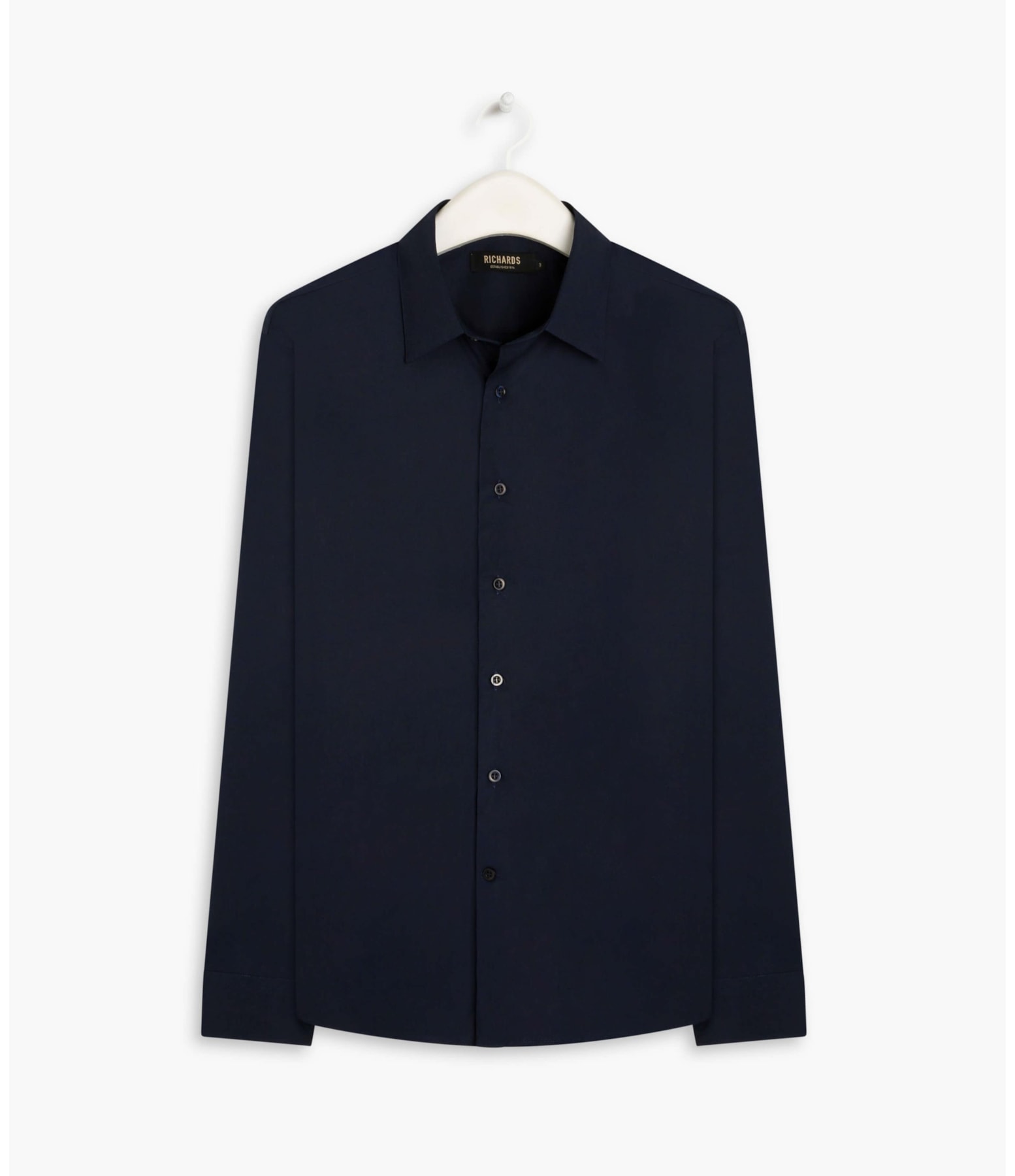 Camisa Tricoline Lycra Ml Dark Navy
