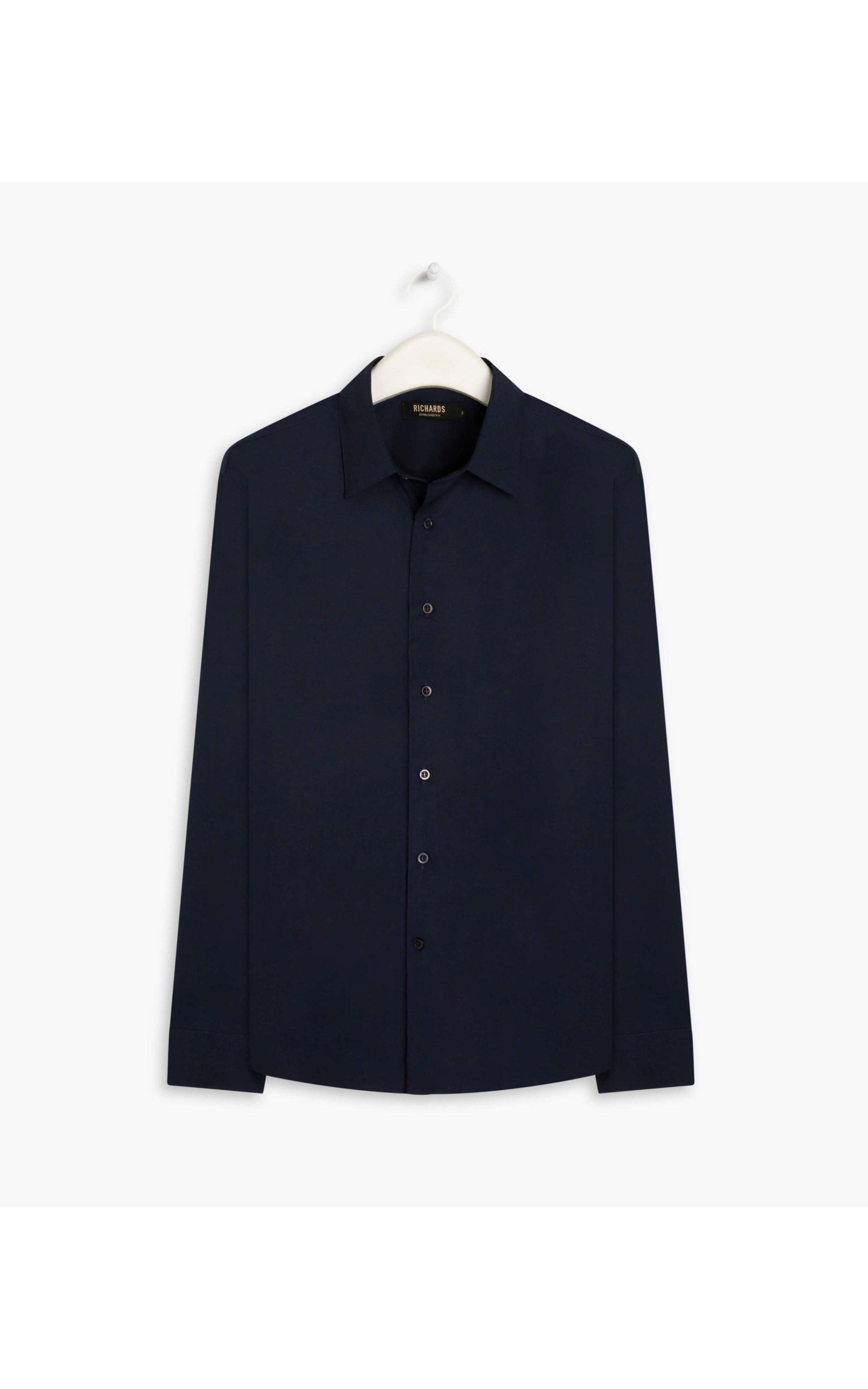 Camisa Tricoline Lycra Ml Dark Navy