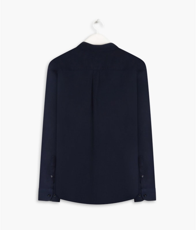 Camisa Tricoline Lycra Ml Dark Navy