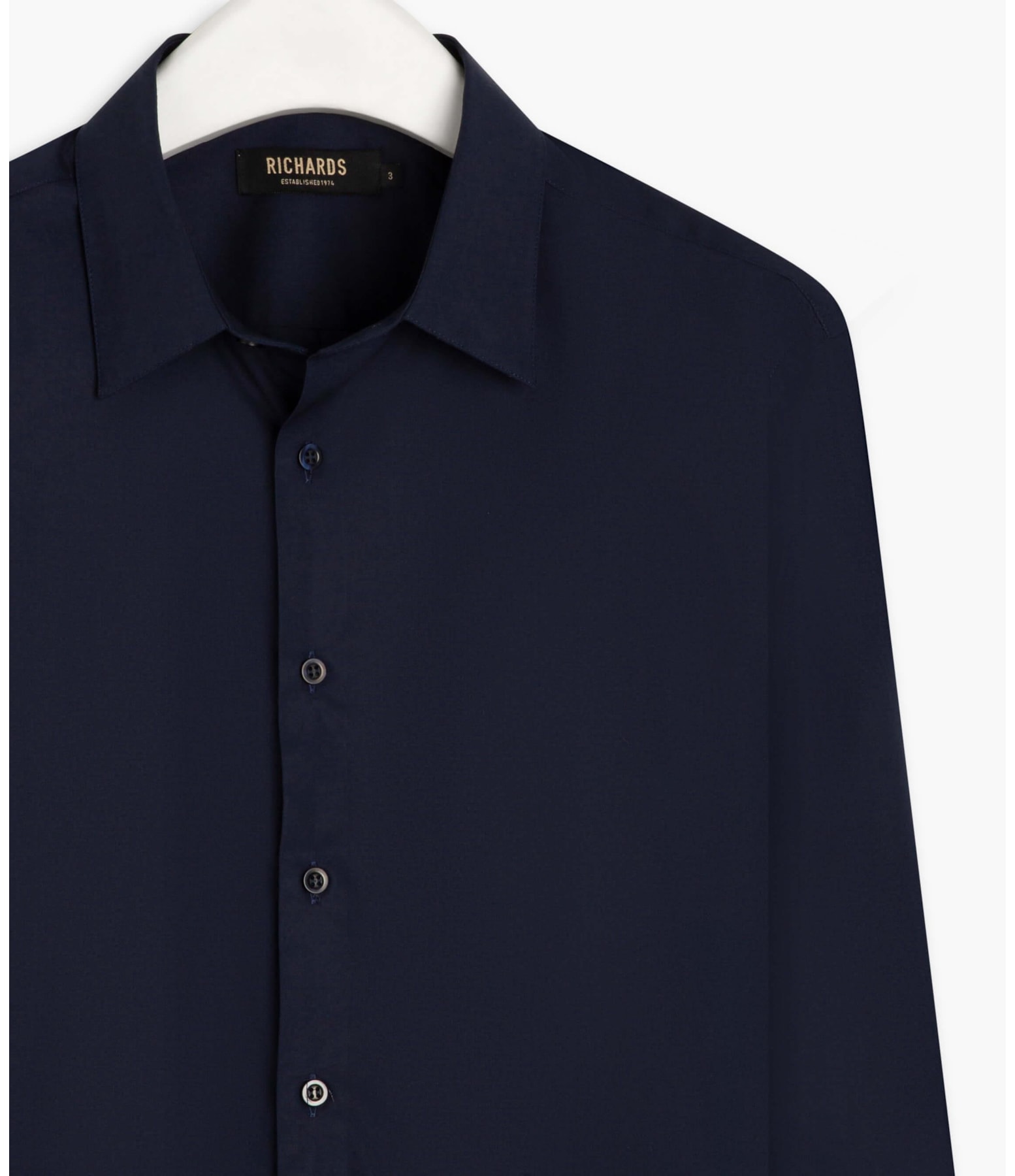 Camisa Tricoline Lycra Ml Dark Navy