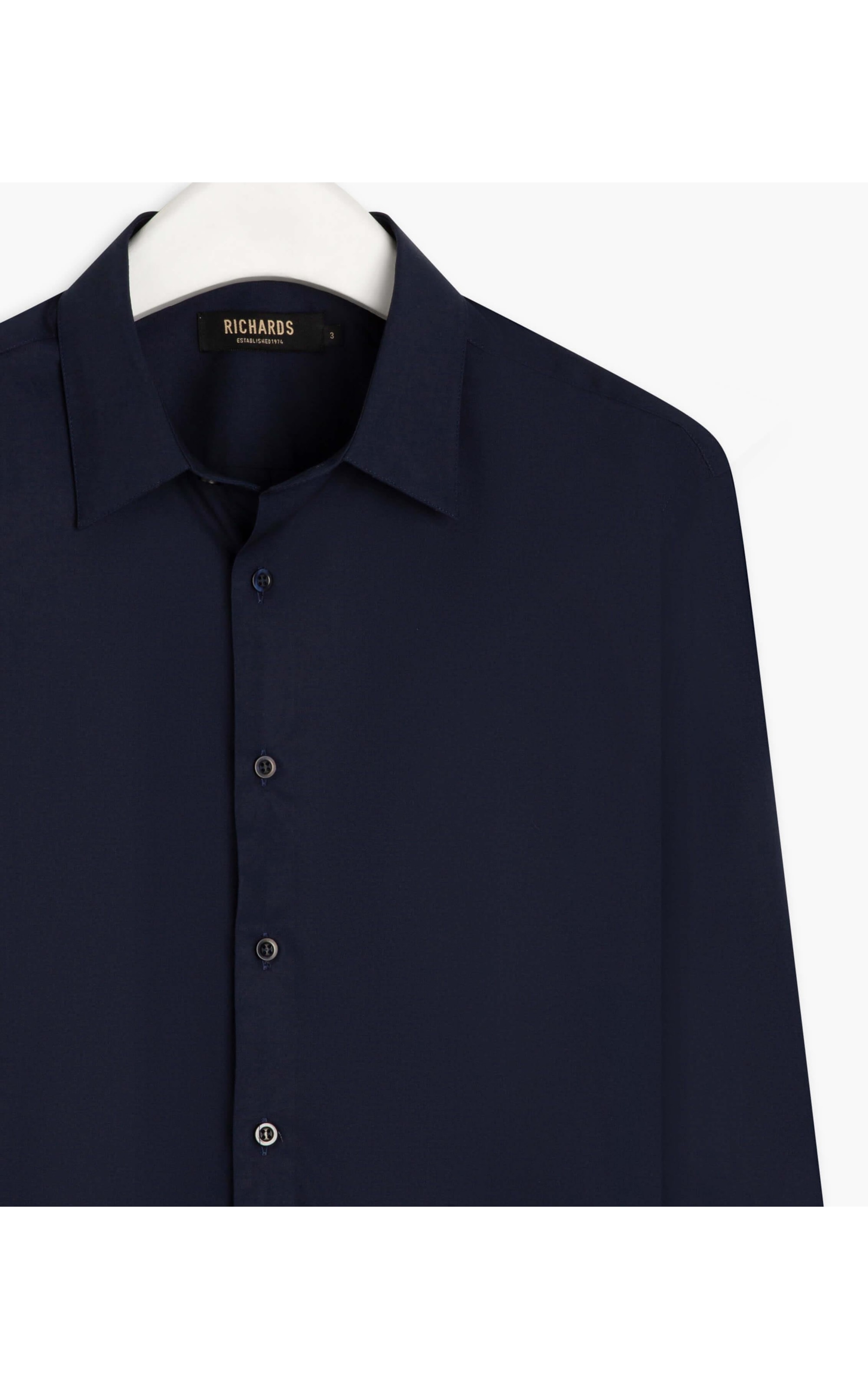 Camisa Tricoline Lycra Ml Dark Navy