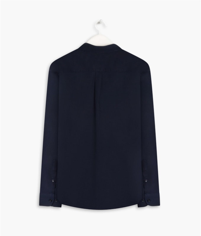 Camisa Tricoline Lycra Ml Dark Navy