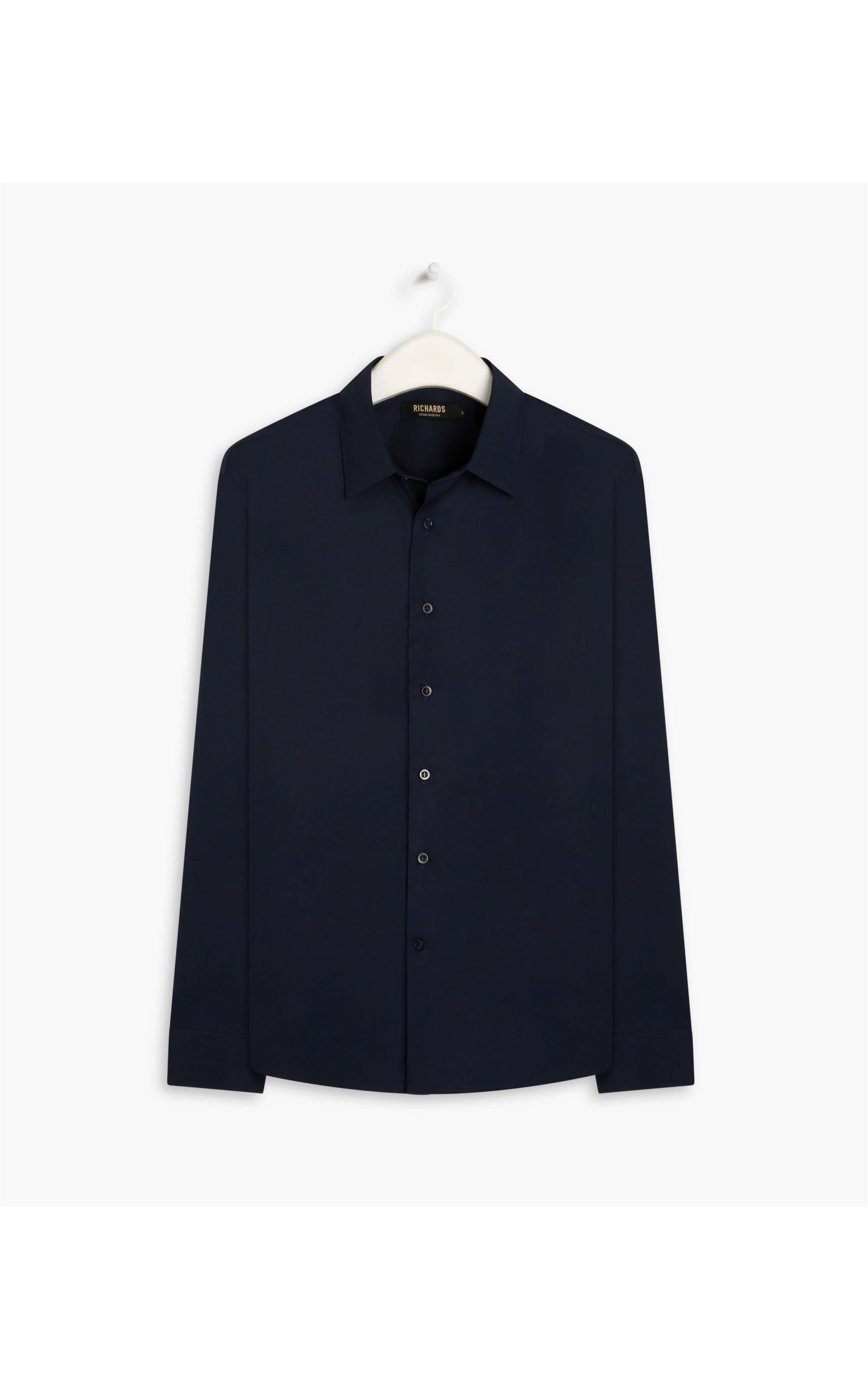 Camisa Tricoline Lycra Ml Dark Navy