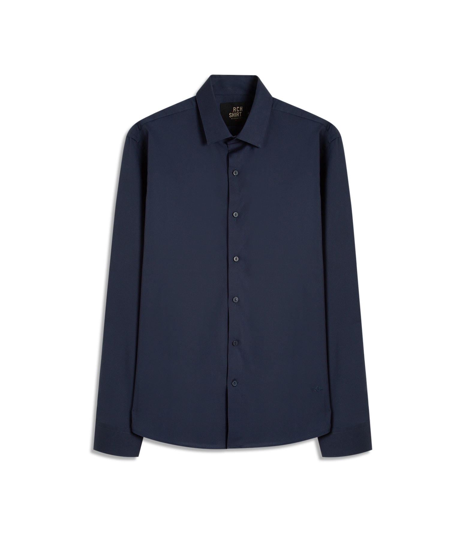 Camisa Tricoline Lycra Ml Dark Navy
