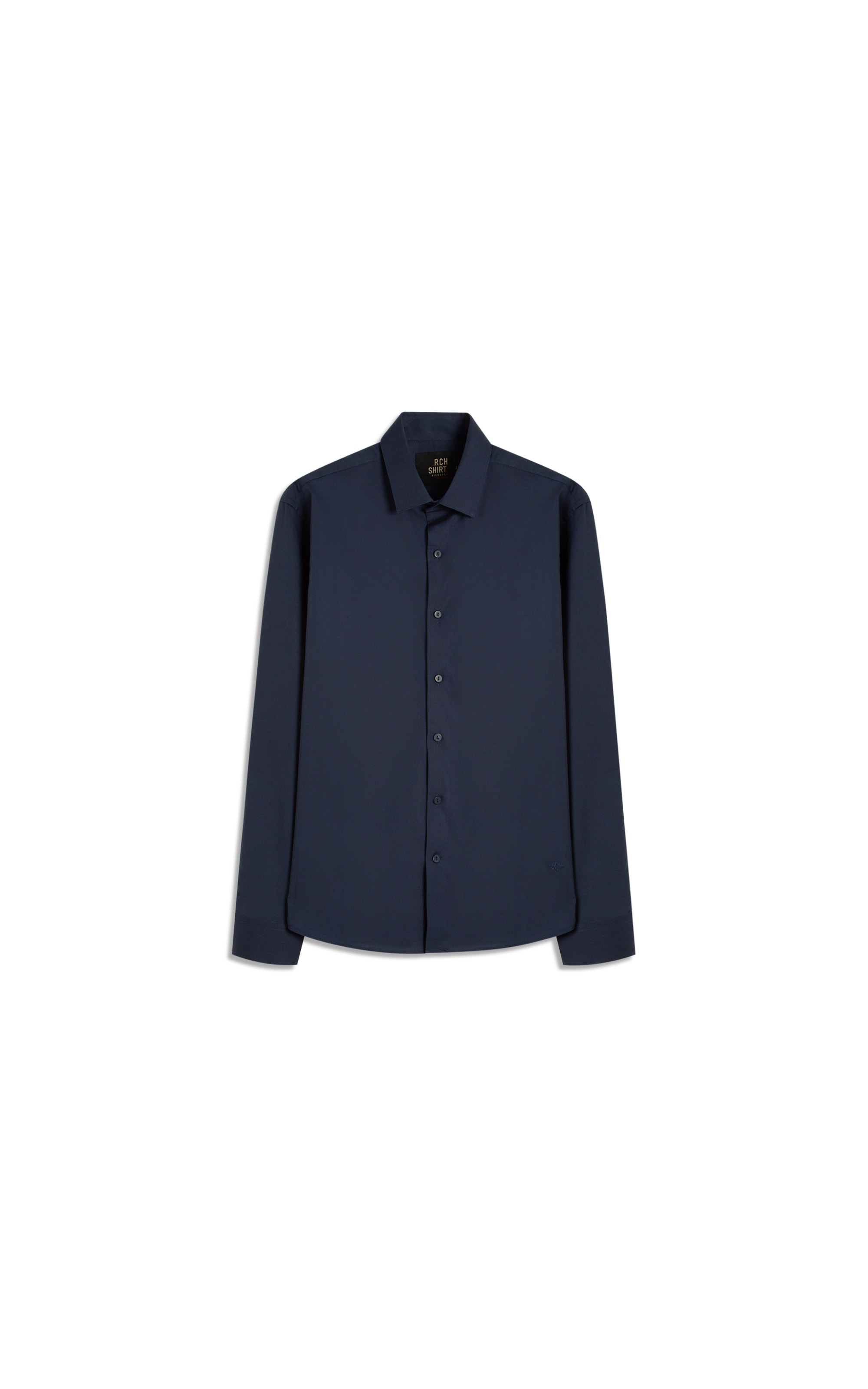 Camisa Tricoline Lycra Ml Dark Navy