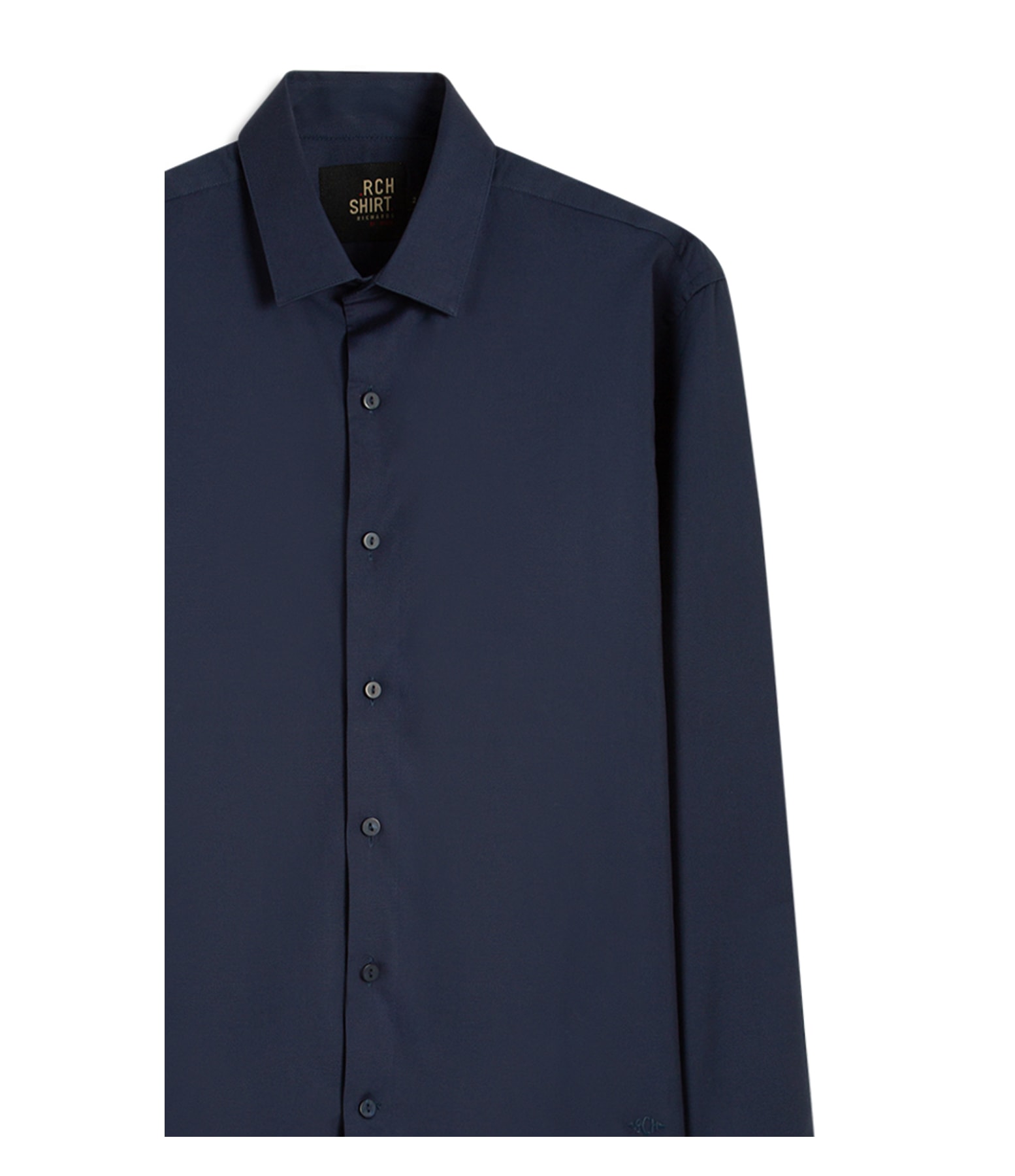 Camisa Tricoline Lycra Ml Dark Navy