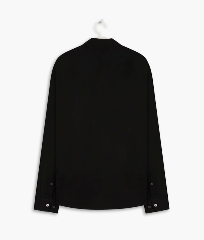 Camisa Tricoline Lycra Ml Preto
