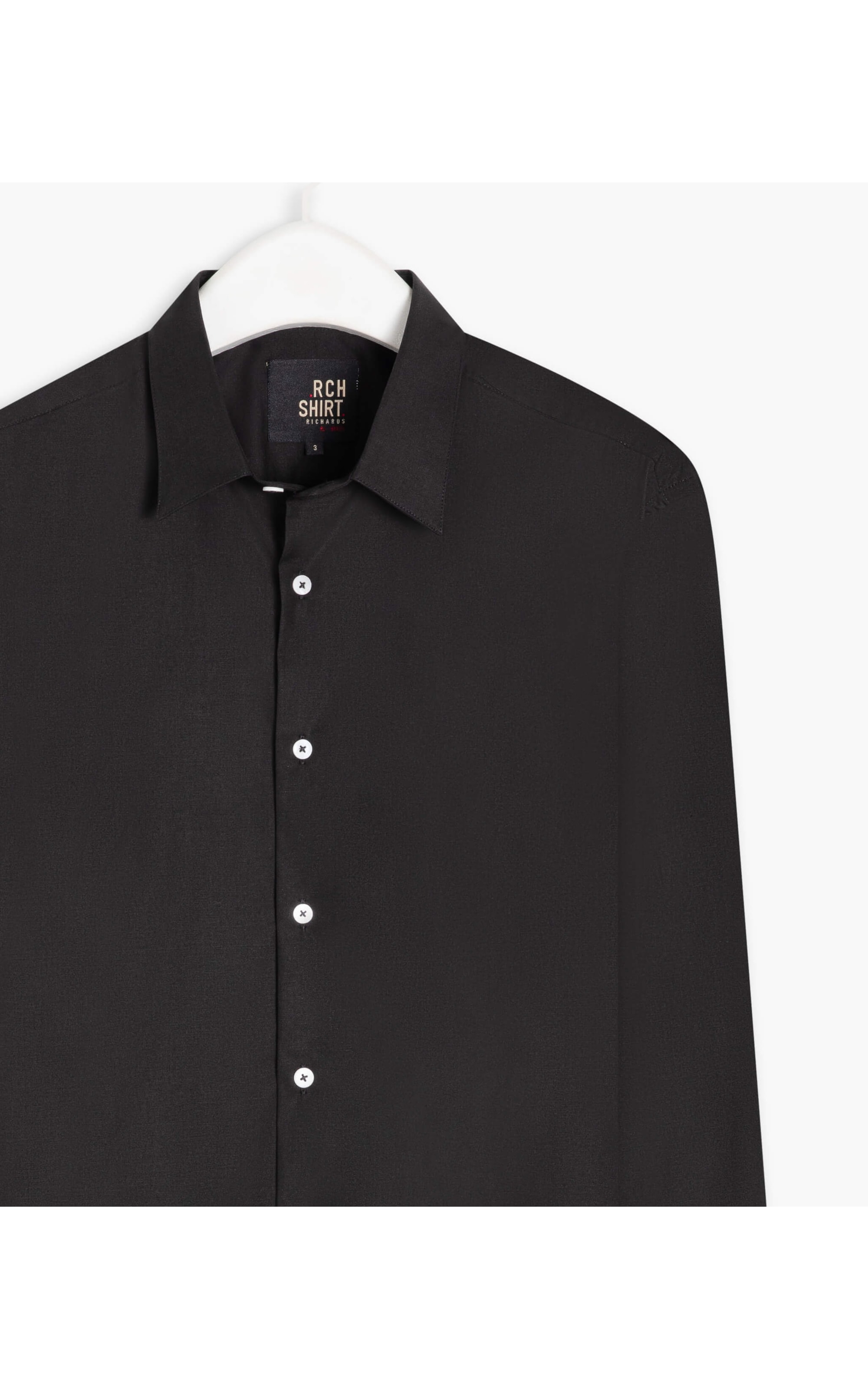 Camisa Tricoline Lycra Ml Preto