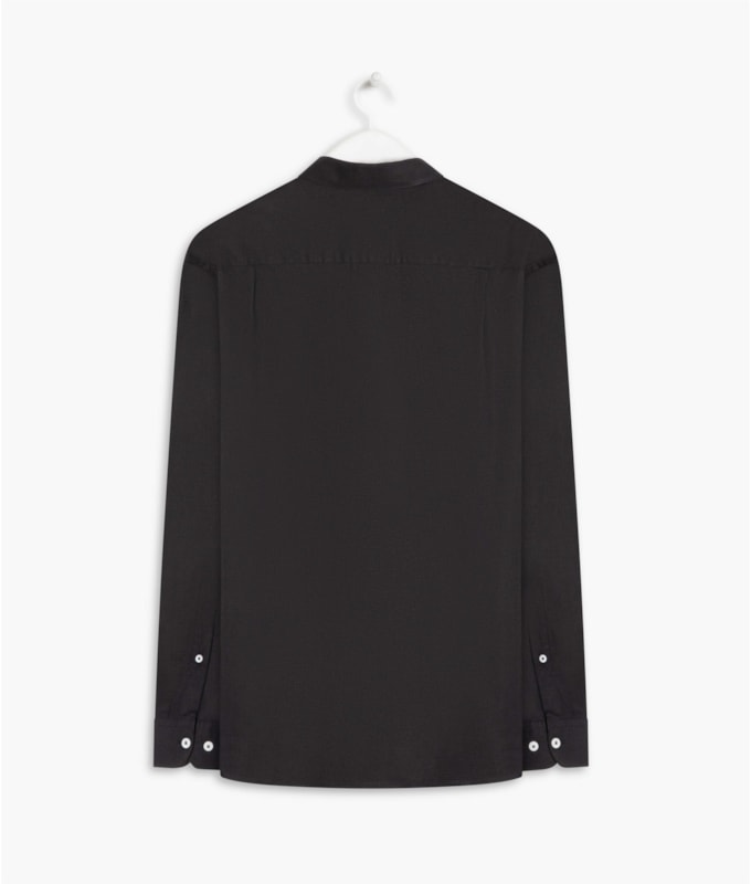 Camisa Tricoline Lycra Ml Preto